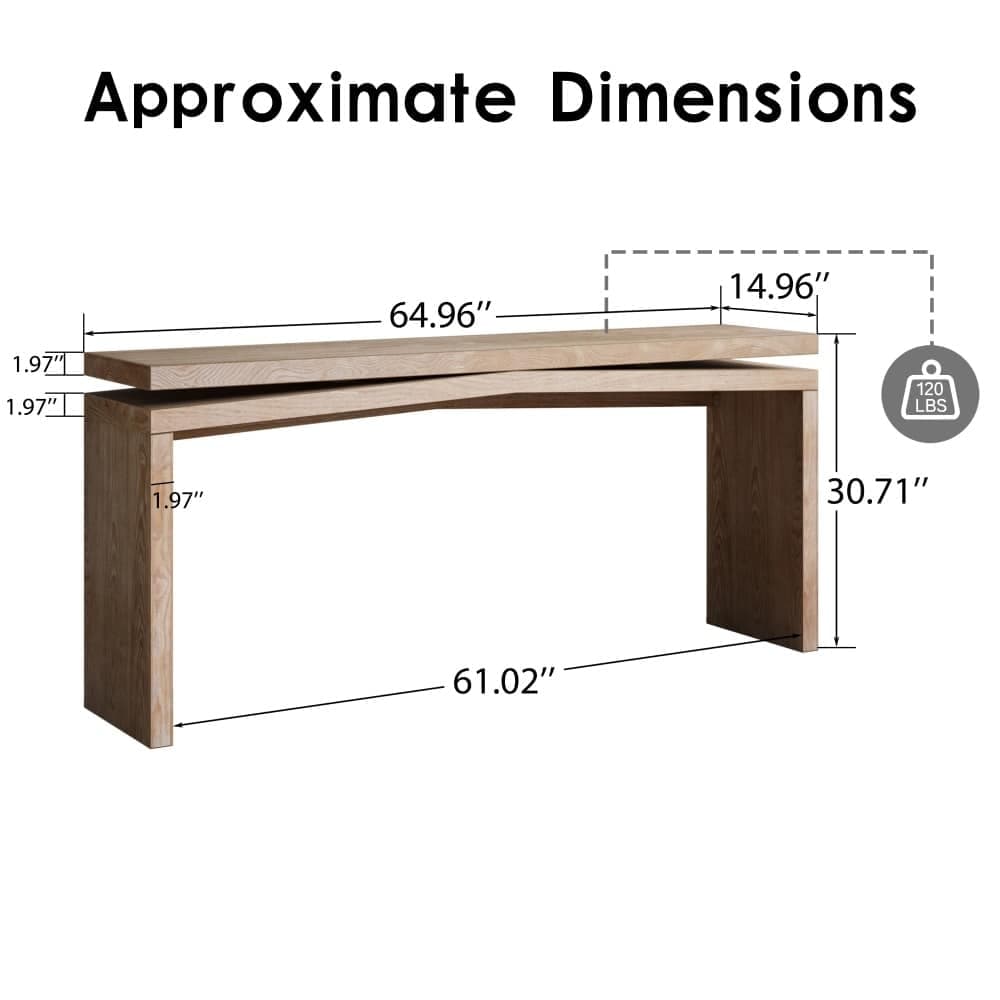 Coolbibila TIR-CONSOLE-NATURAL Console-Sofa-Tables - View #3