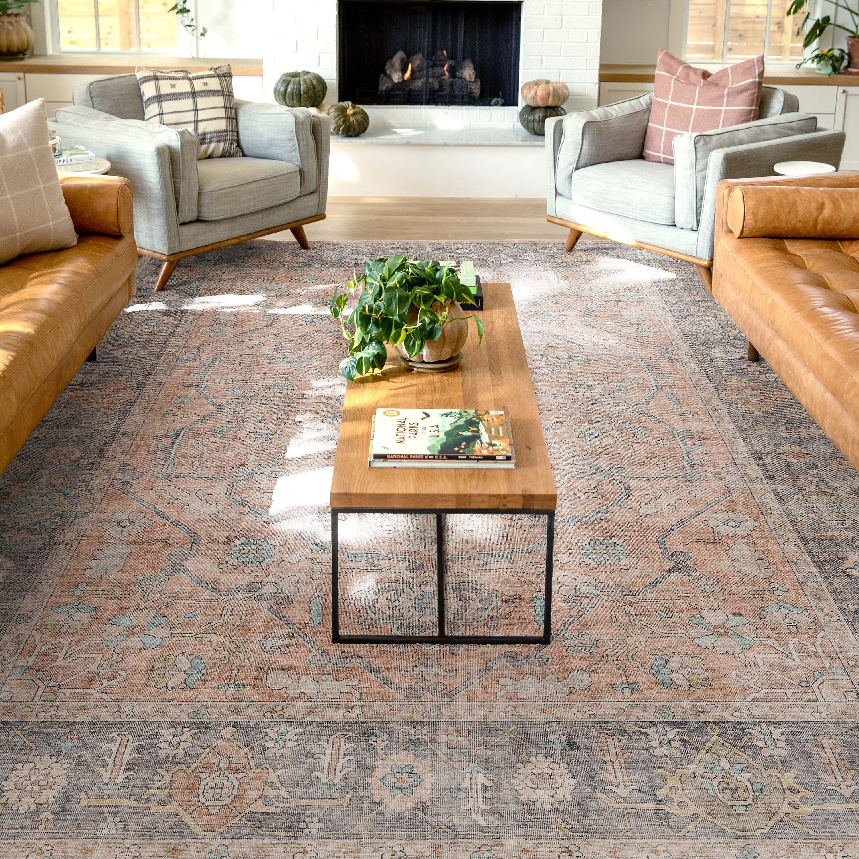 Well Woven W-AP-21C-8 Apollo 9 x 13 (ft) Flatweave Polyester Coral Rectangular Indoor Floral/Botanical Vintage Area rug