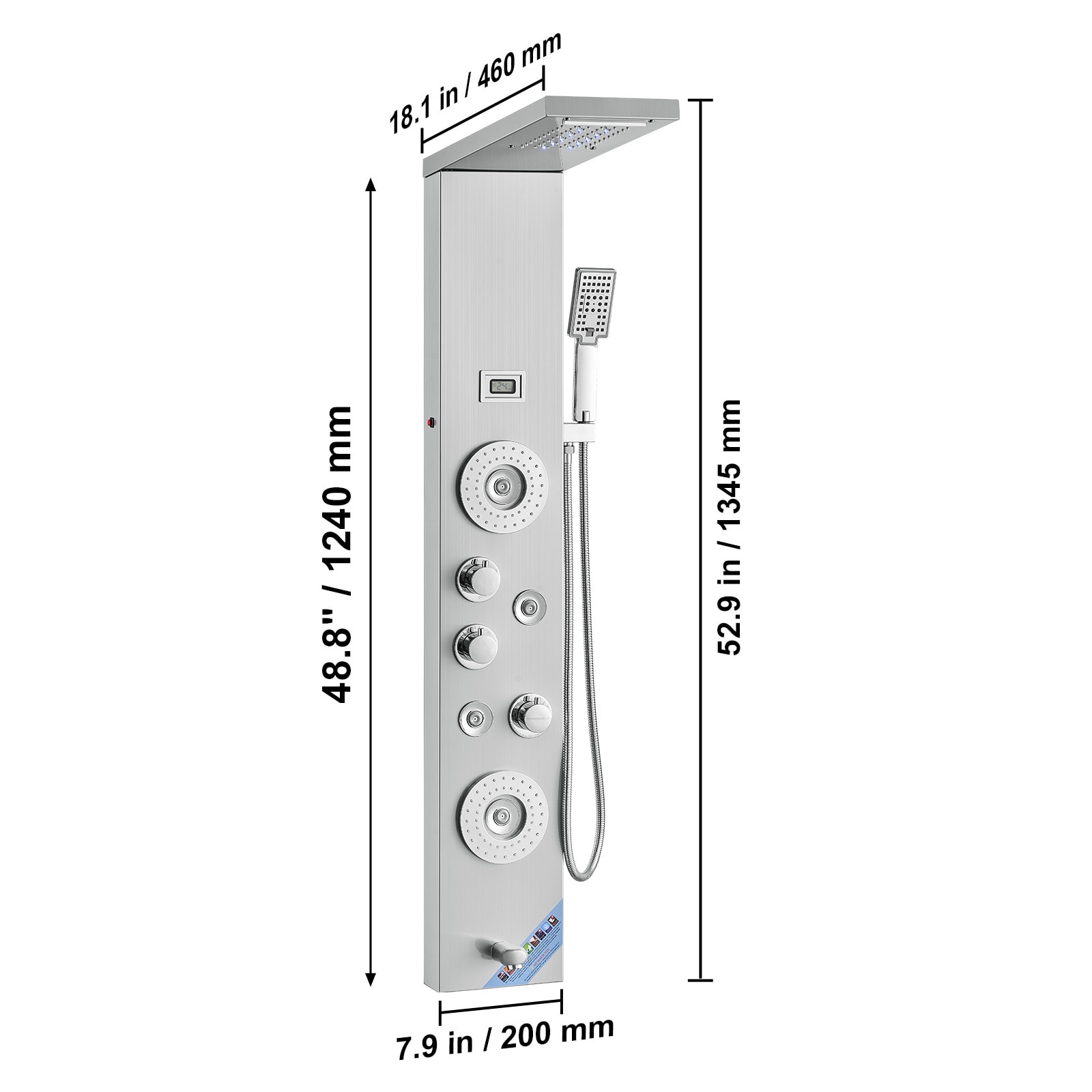 GIVIMO LW108GIVSS2443 Showerhead-Bar-Panels - View #3
