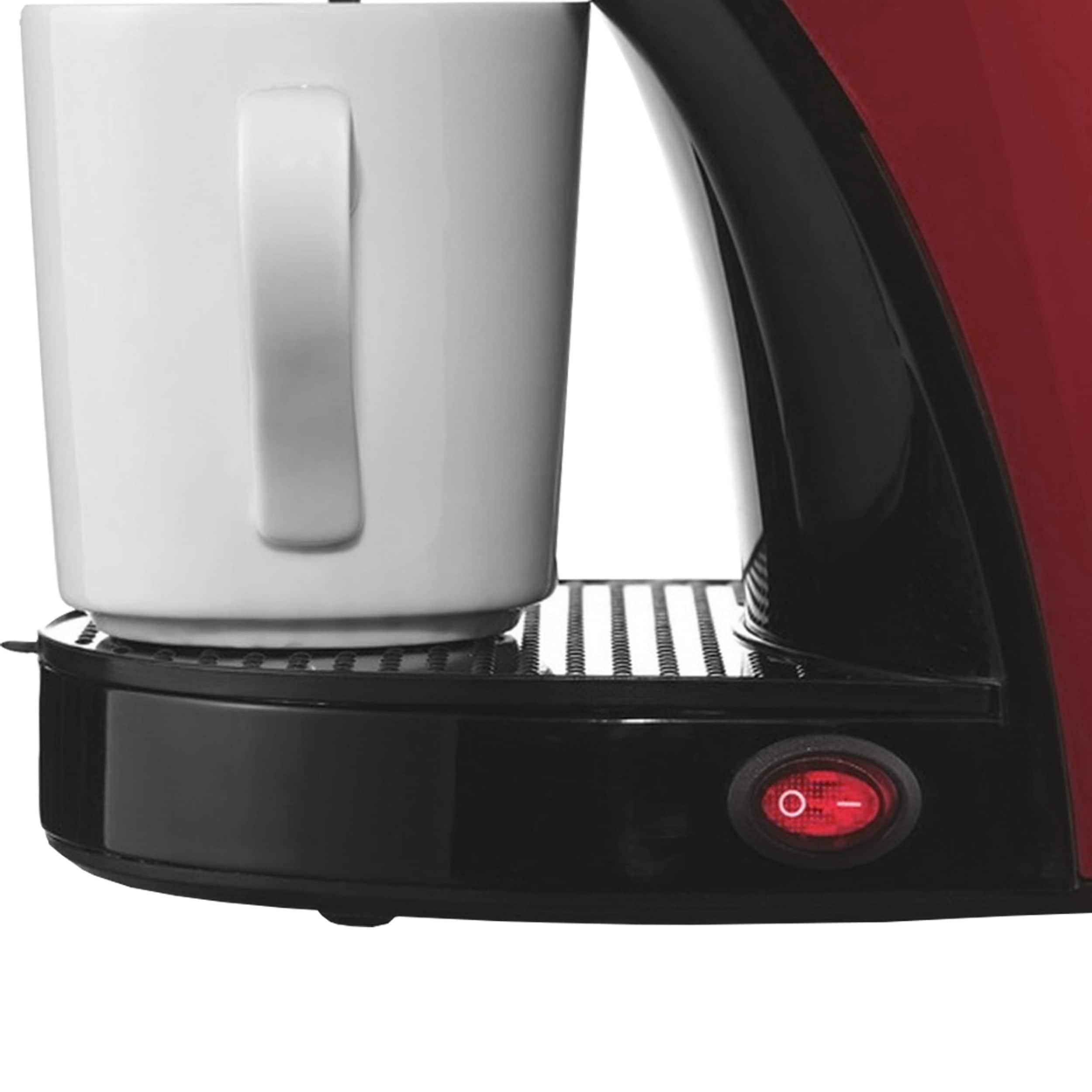 Frigidaire Stainless Steel Single Cup Coffeemaker with Mug ,Red