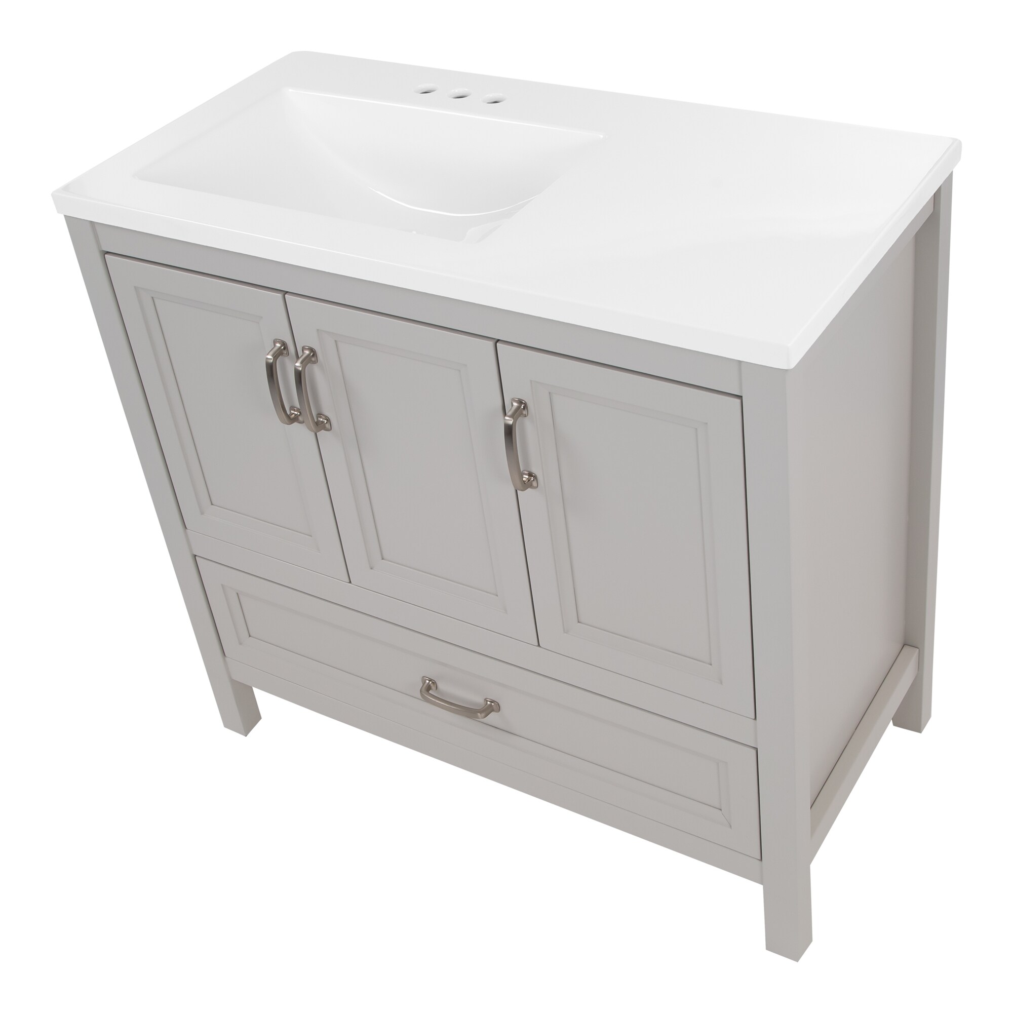 Diamond NOW Denton 36-in Light Gray Single Sink Bathroom Vanity with ...