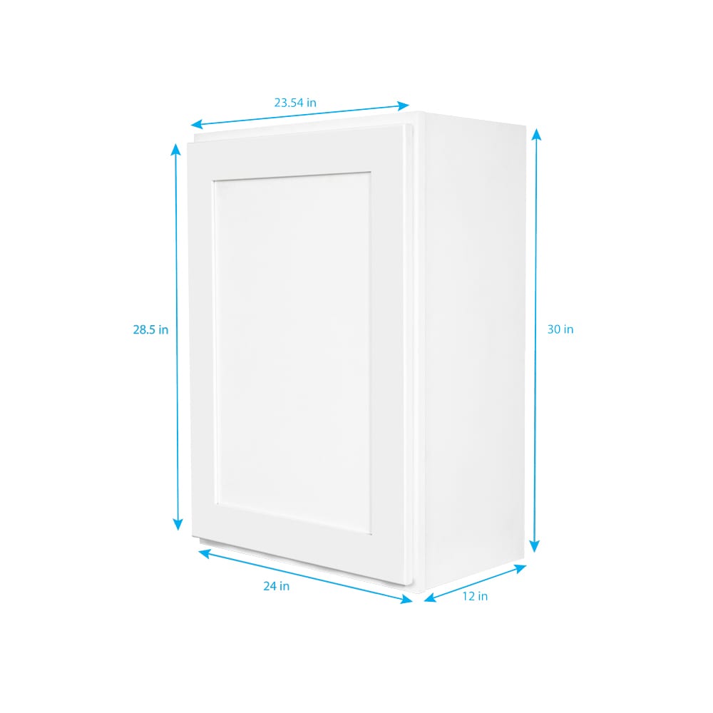 RELIABILT Fairplay 21-in W x 30-in H x 12-in D White Wall Ready To Assemble Plywood Cabinet (Recessed Panel Shaker Door Style)
