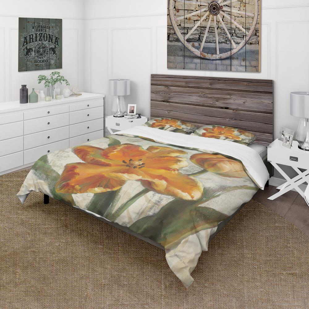 Designart BED30167-T 3 -Piece Yellow Twin Duvet cover Set