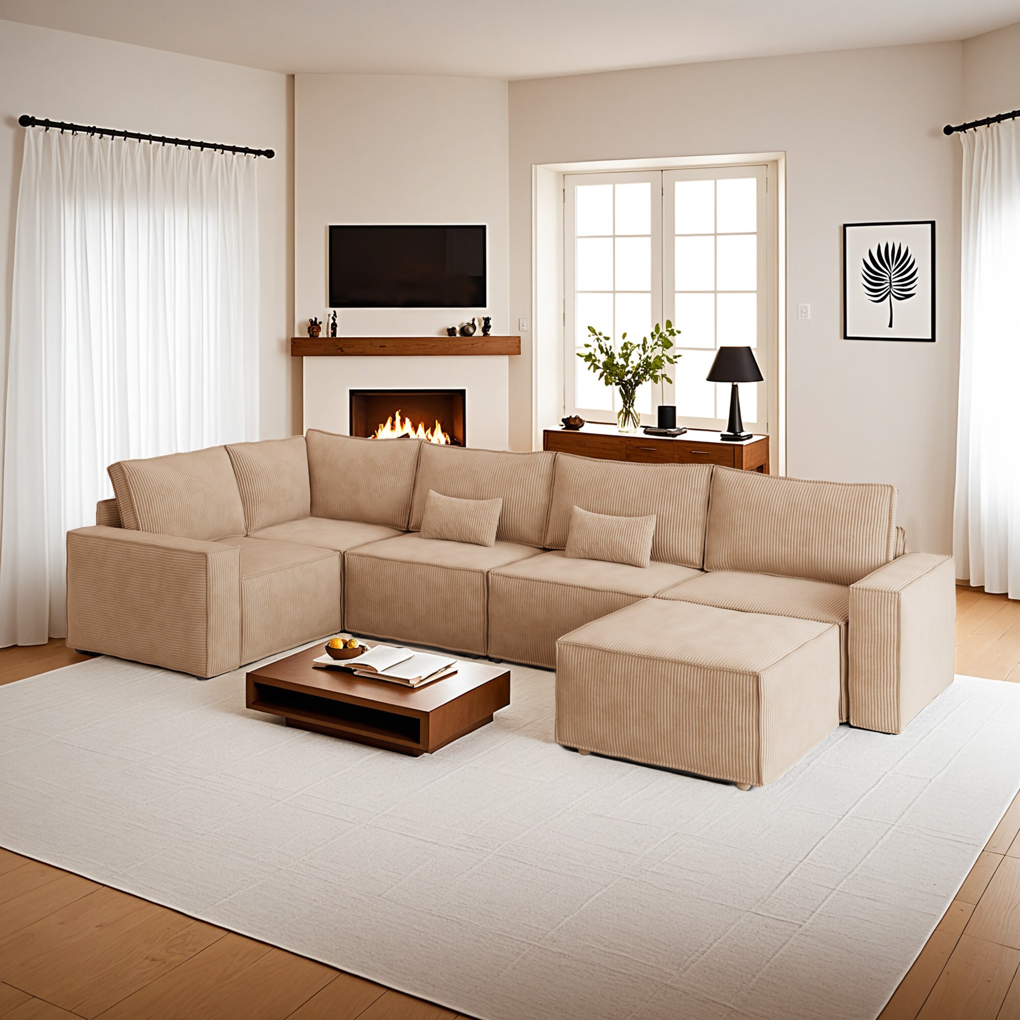 ALTRIGUS 6L-GIGI800-61-AL 125-in Casual Camel 6+ -seater Sectional
