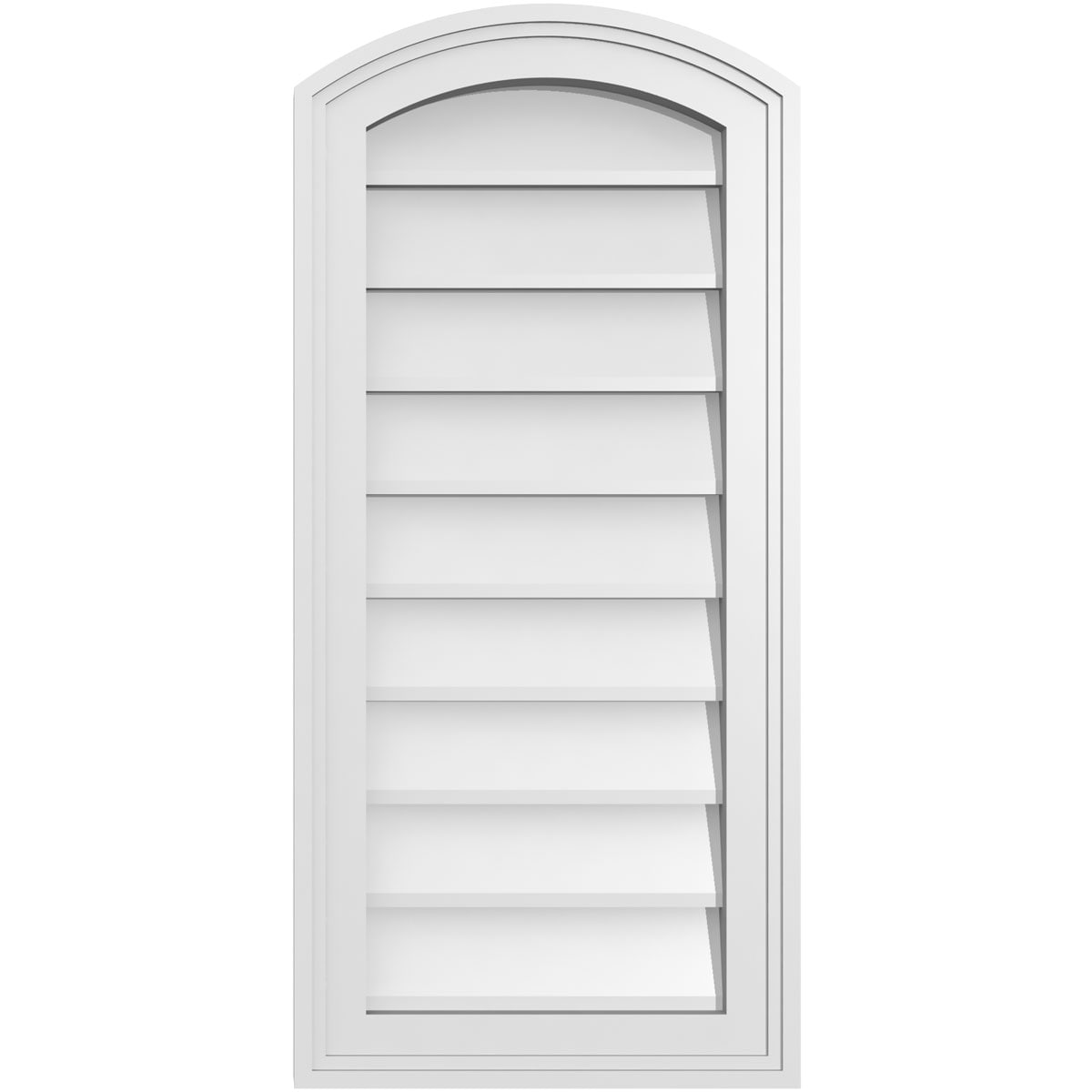Ekena Millwork GVPAR14X3002SN 14-Inches x 30-Inches Off-white Round top PVC Gable Louver Vent