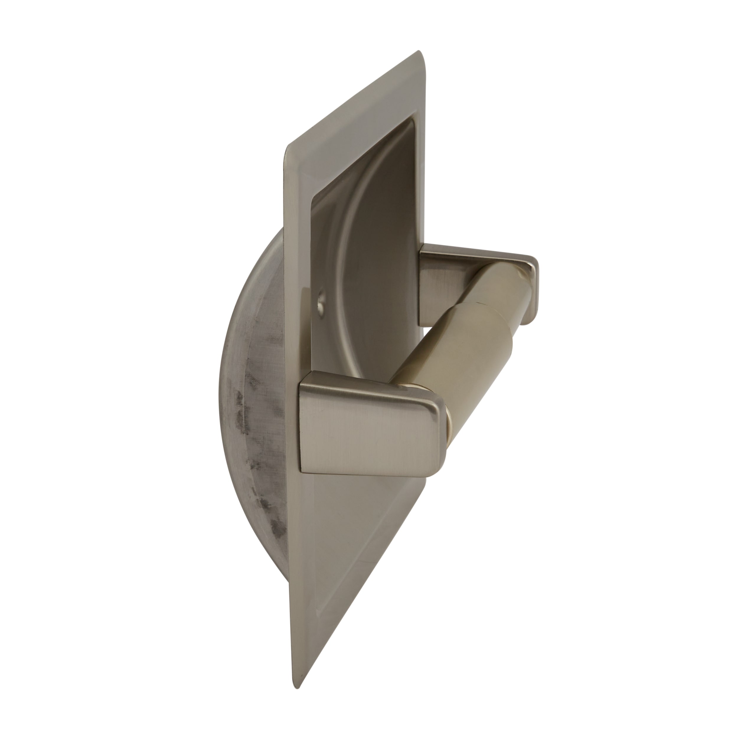 Project Source Seton Brushed Nickel Recessed Spring-loaded Toilet Paper  Holder in the Toilet Paper Holders department at