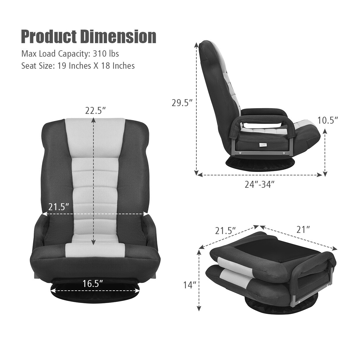 CASAINC WF-HW65937GR-LA chairs - View #2
