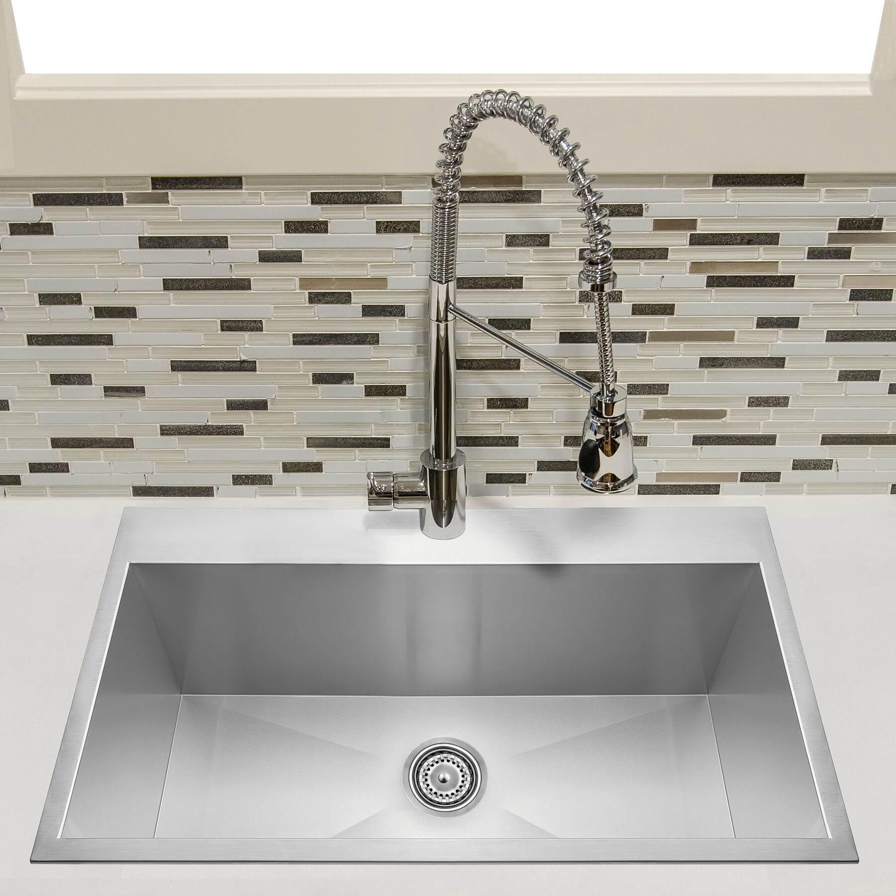 Brushed Stainless Steel Single Bowl Drop-In Kitchen Sink