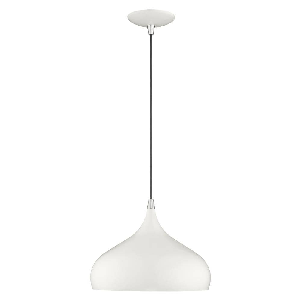 Livex Lighting Metal Shade Mini Pendants Shiny White Modern ...