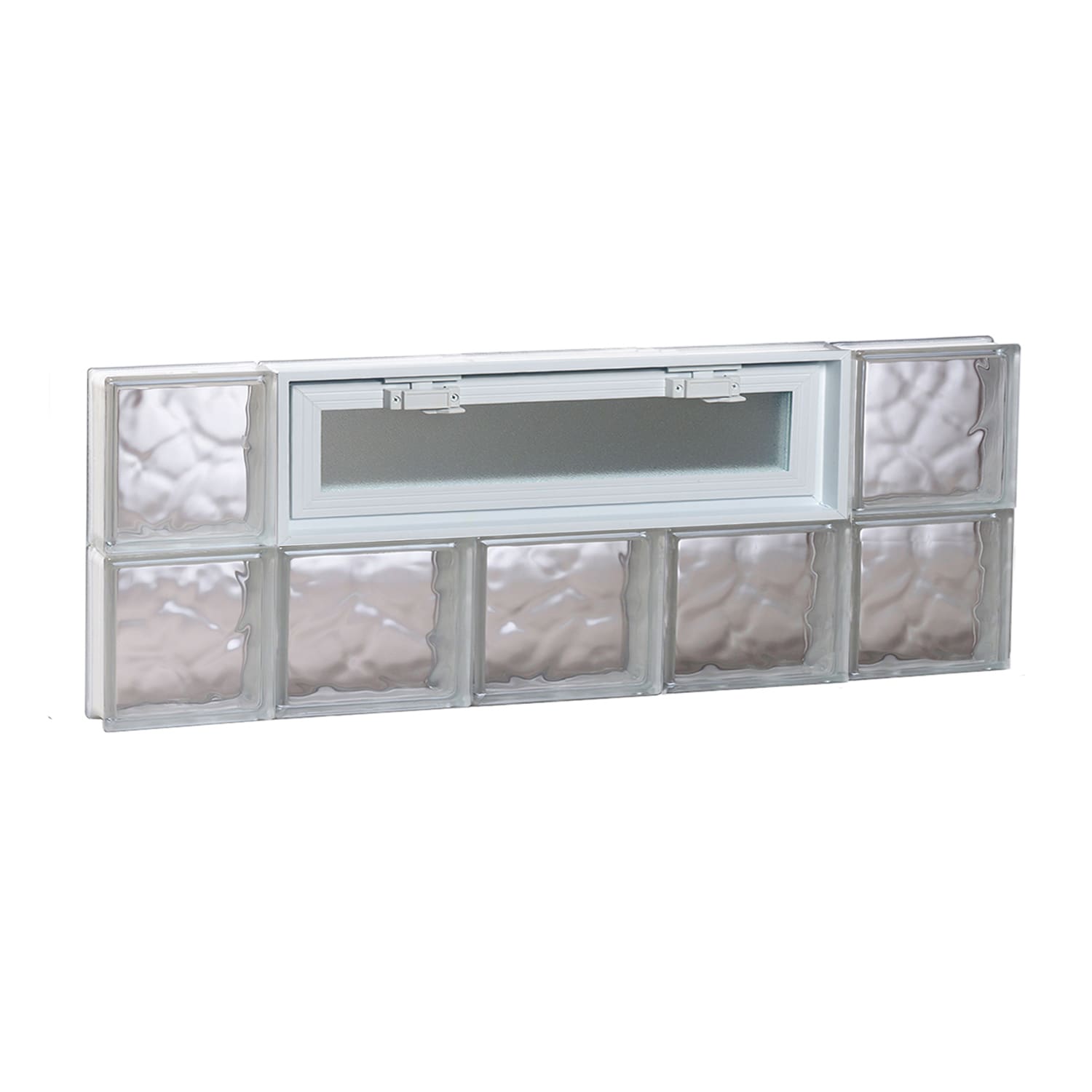 REDI2SET V3612DC Wavy Glass 34-3/4-in x 11-1/2-in Frameless Replacement Vented Glass Block Window