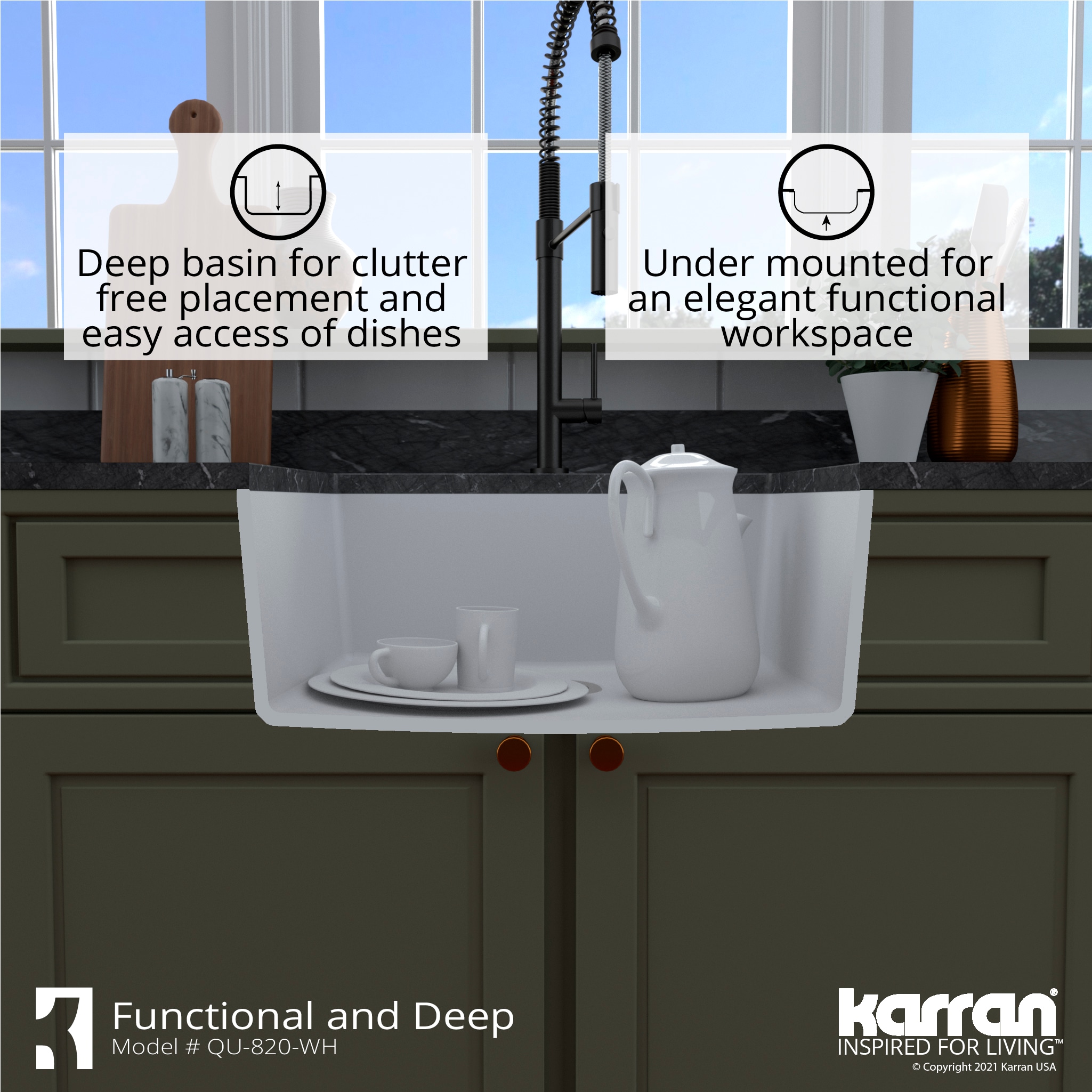 Karran QU-820-WH-PK1 Kitchen-Sinks - View #8