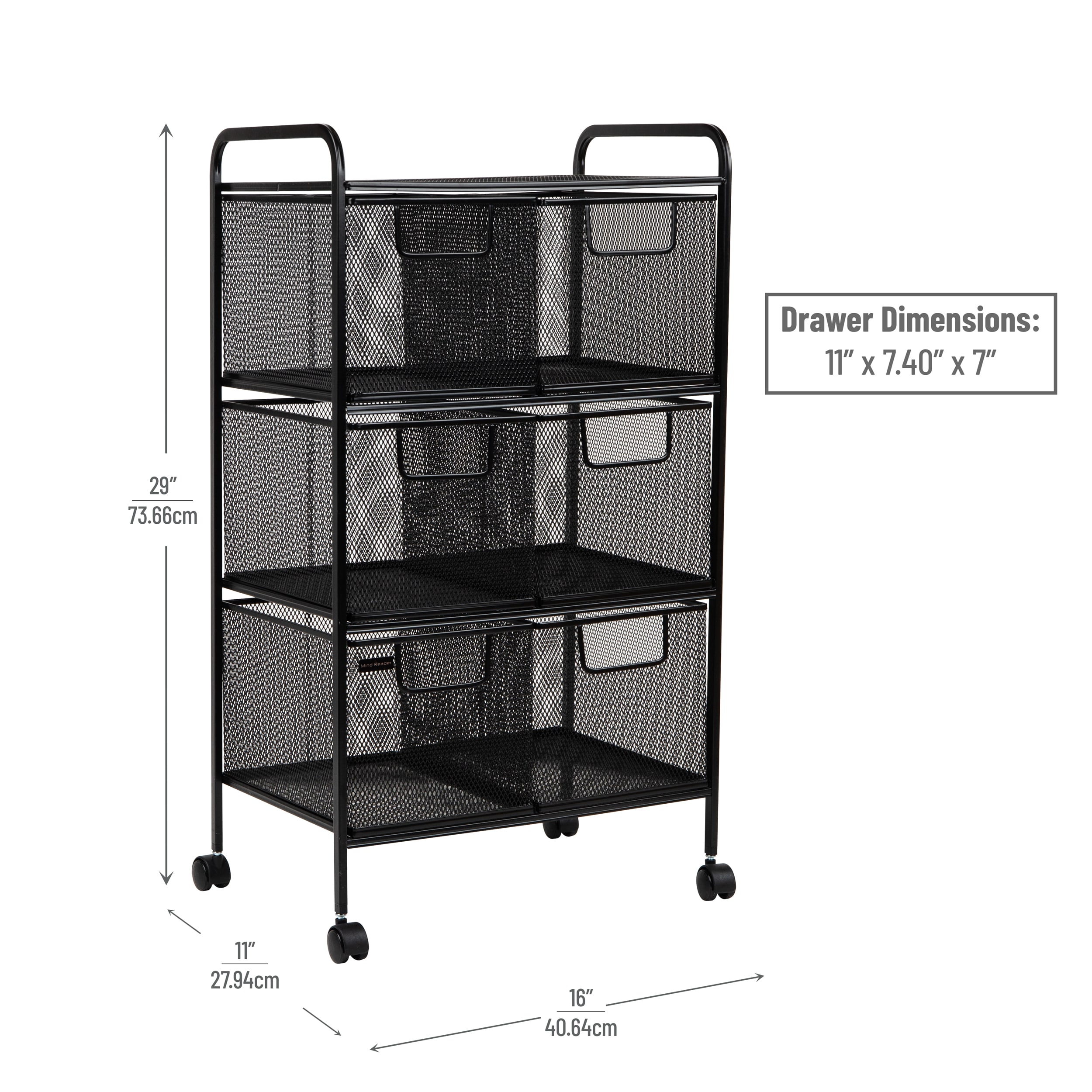 Mind Reader 6DRMESH-BLK Office-Carts - View #3