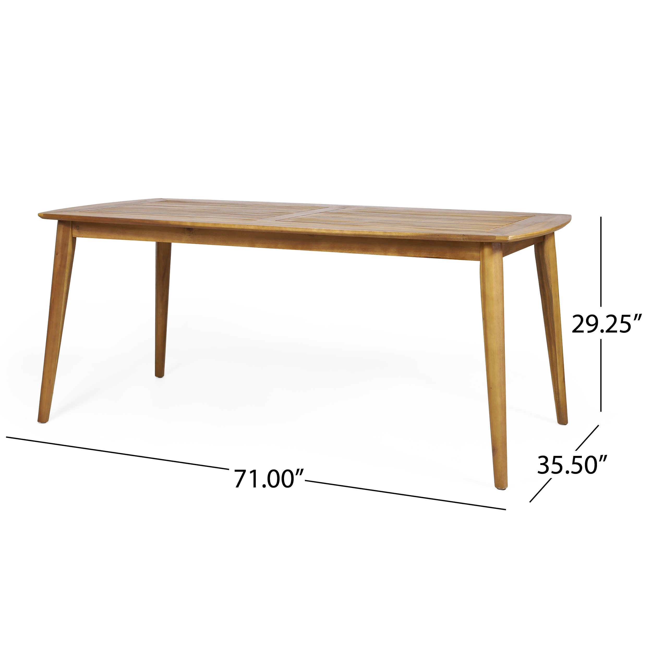 Natural Acacia Wood Outdoor Rectangle Dining Table
