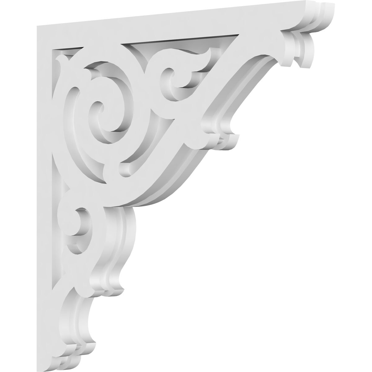 Ekena Millwork CORP01X16X16AT 1.875-in x 16-in x 16-in Athens Unfinished White PVC Paintable Corbel