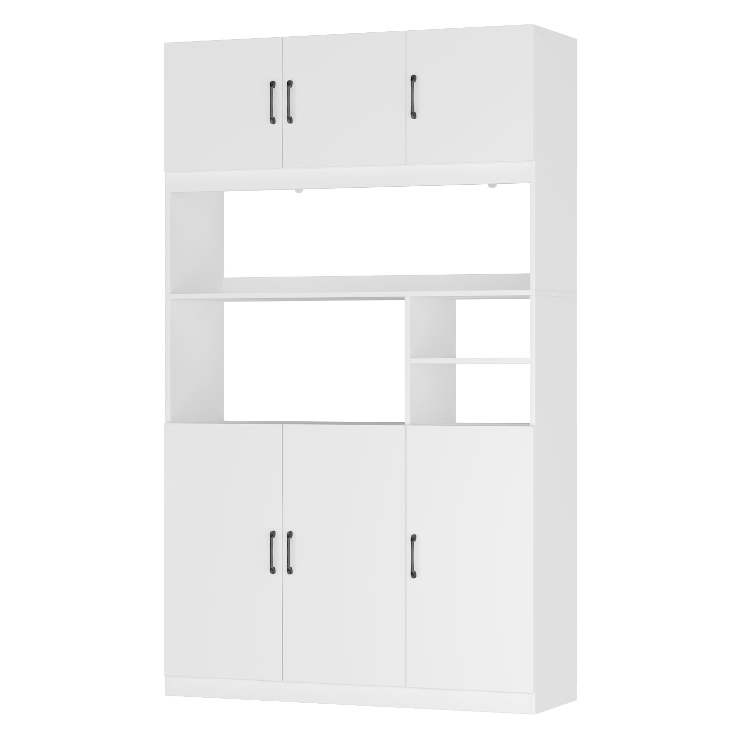 FUFU&GAGA 6-door Kitchen Pantry Cabinet Storage Hutch with Microwave Stand  in the Dining & Kitchen Storage department at