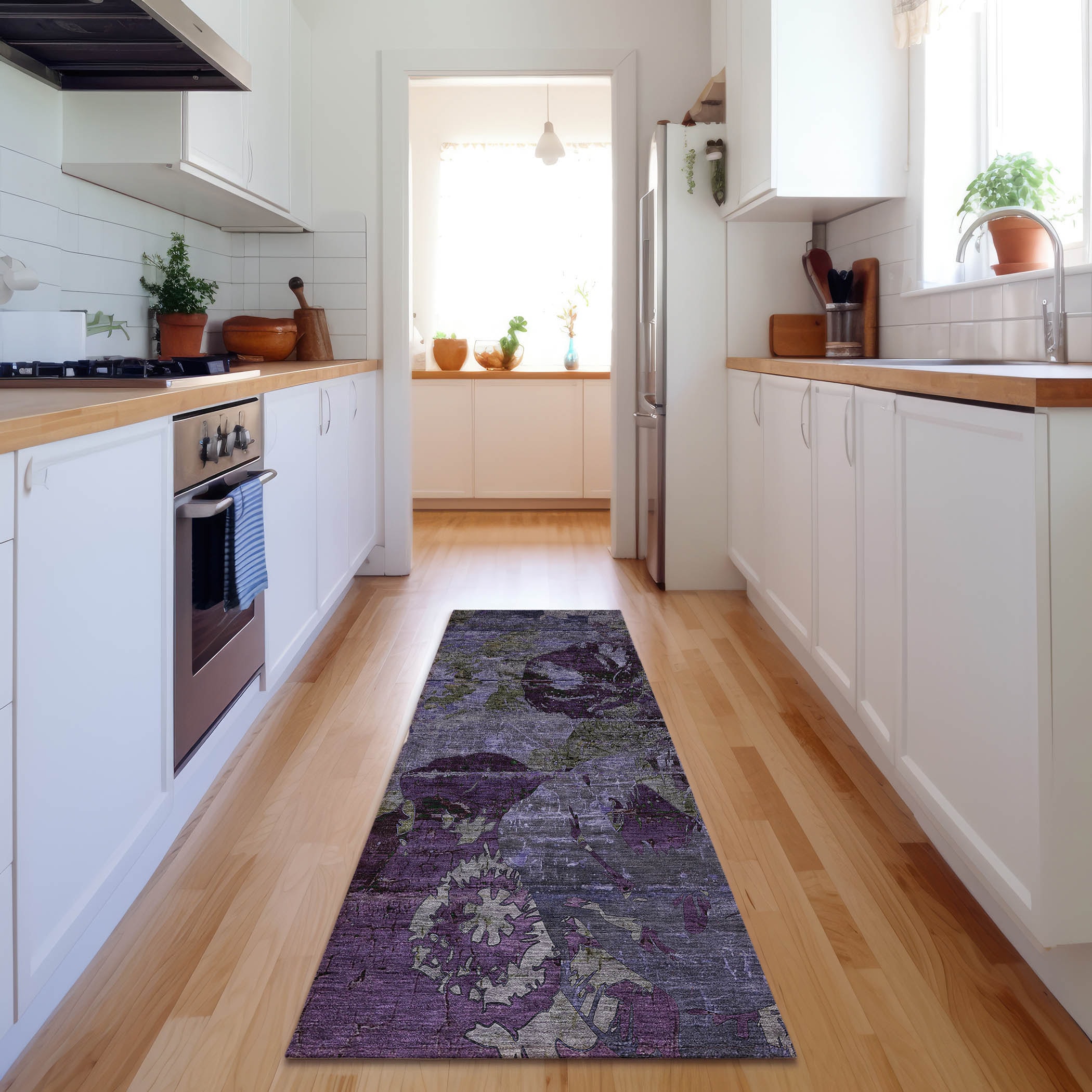 Addison Rugs AMF551BN8RO Mayfield AMF551BN 8 x 8 (ft) Loomed Polyester Burgundy Round Indoor Geometric Machine washable Area rug
