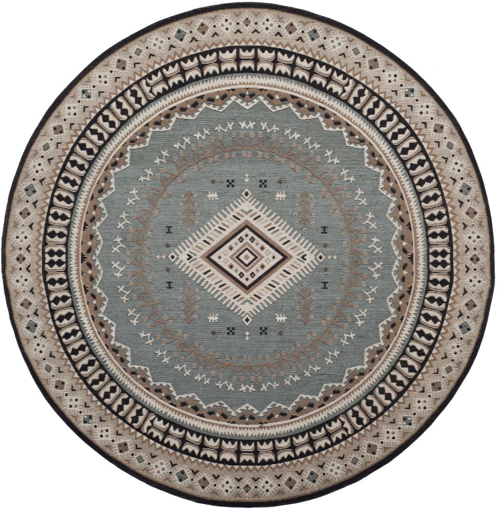 Safavieh CLV511B-6R Classic Vintage Clia 6 x 6 (ft) Loomed Cotton Slate/Beige Round Indoor Abstract Global Area rug