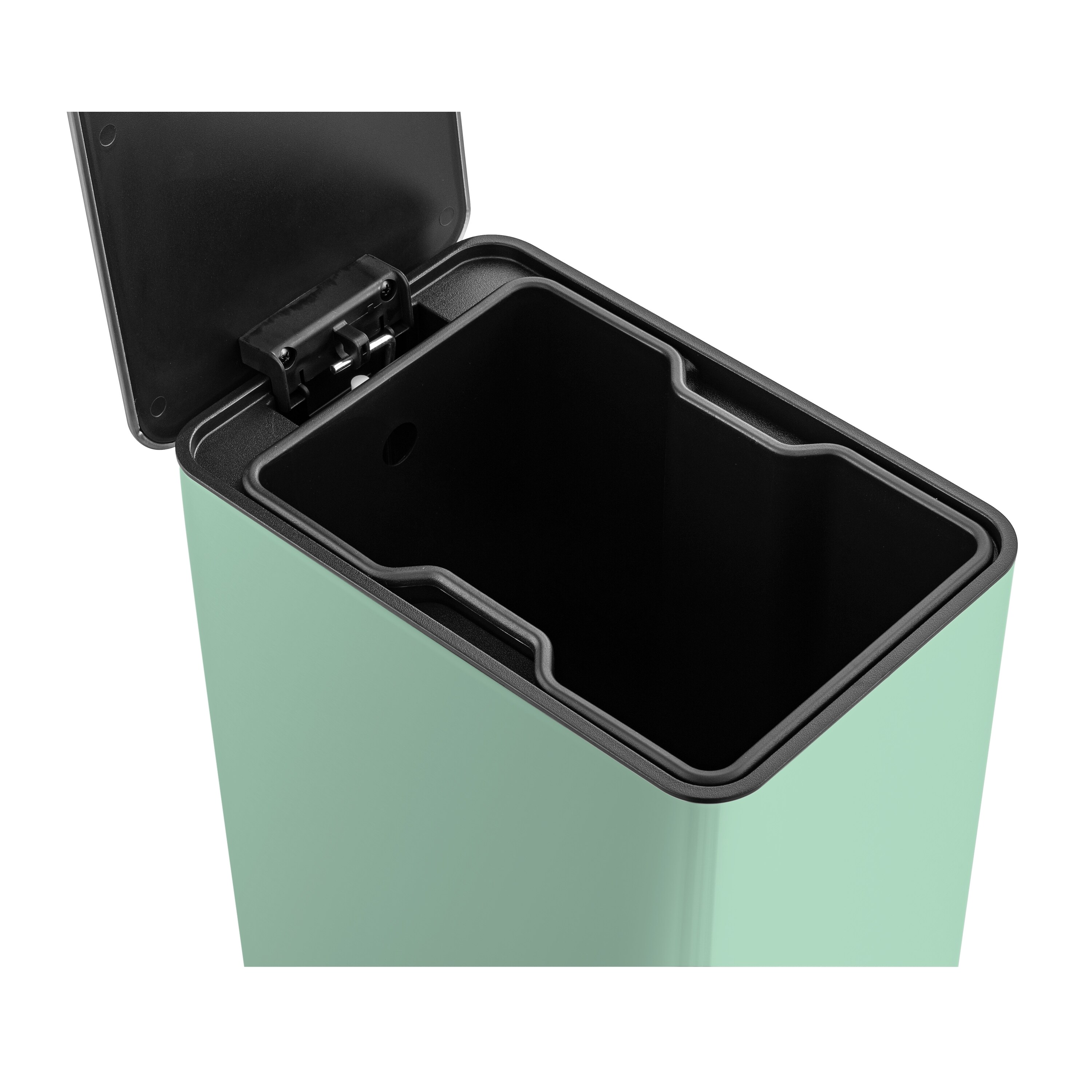 Mint Green Stainless Steel Rectangular Step-On Trash Can, 2.6 Gallons