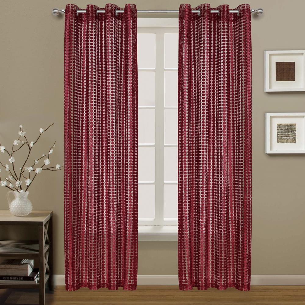 Popular Home 881264 84-Inches BURGUNDY Light filtering Grommet Single curtain panel