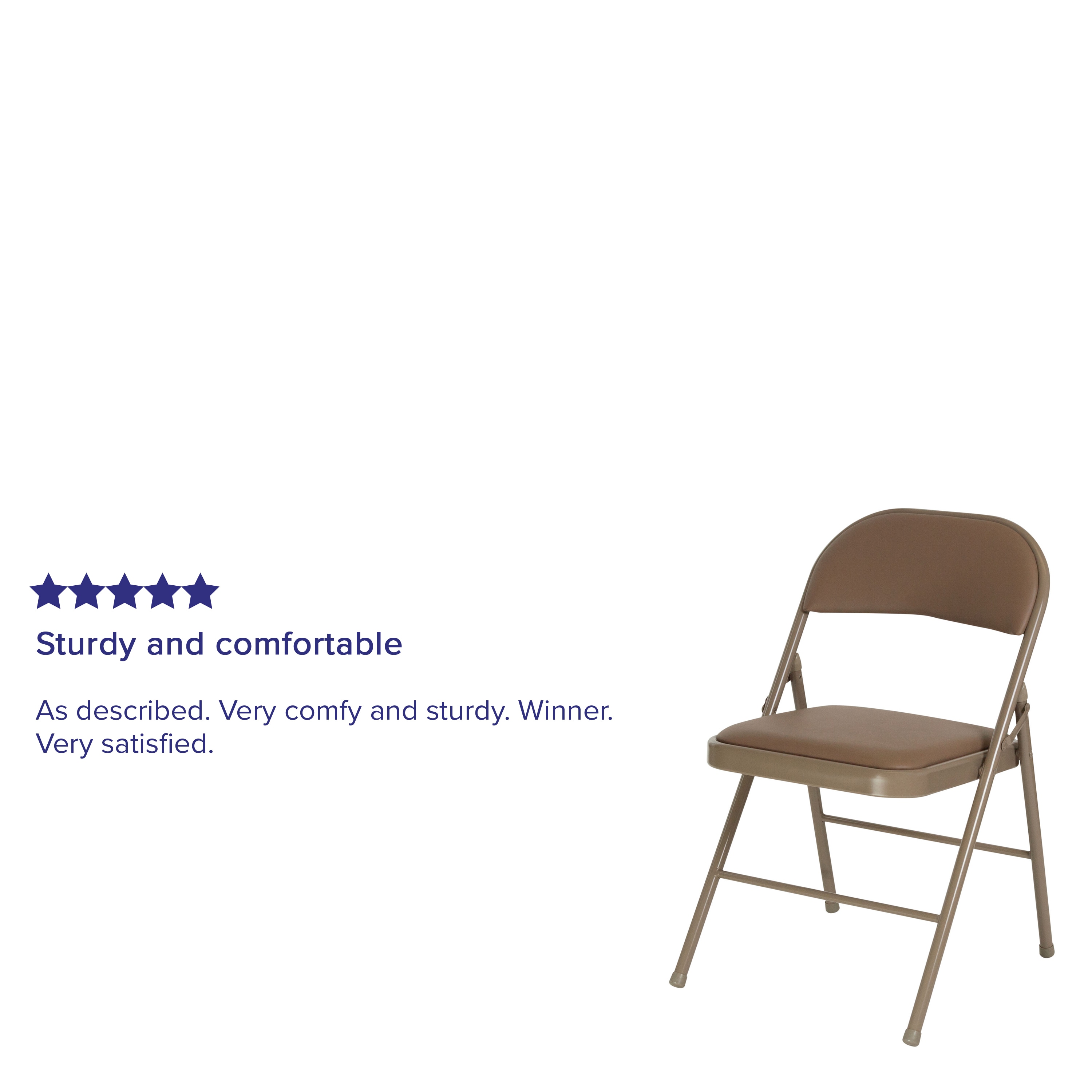 Beige Vinyl Armless Metal Reception Folding Chair Set