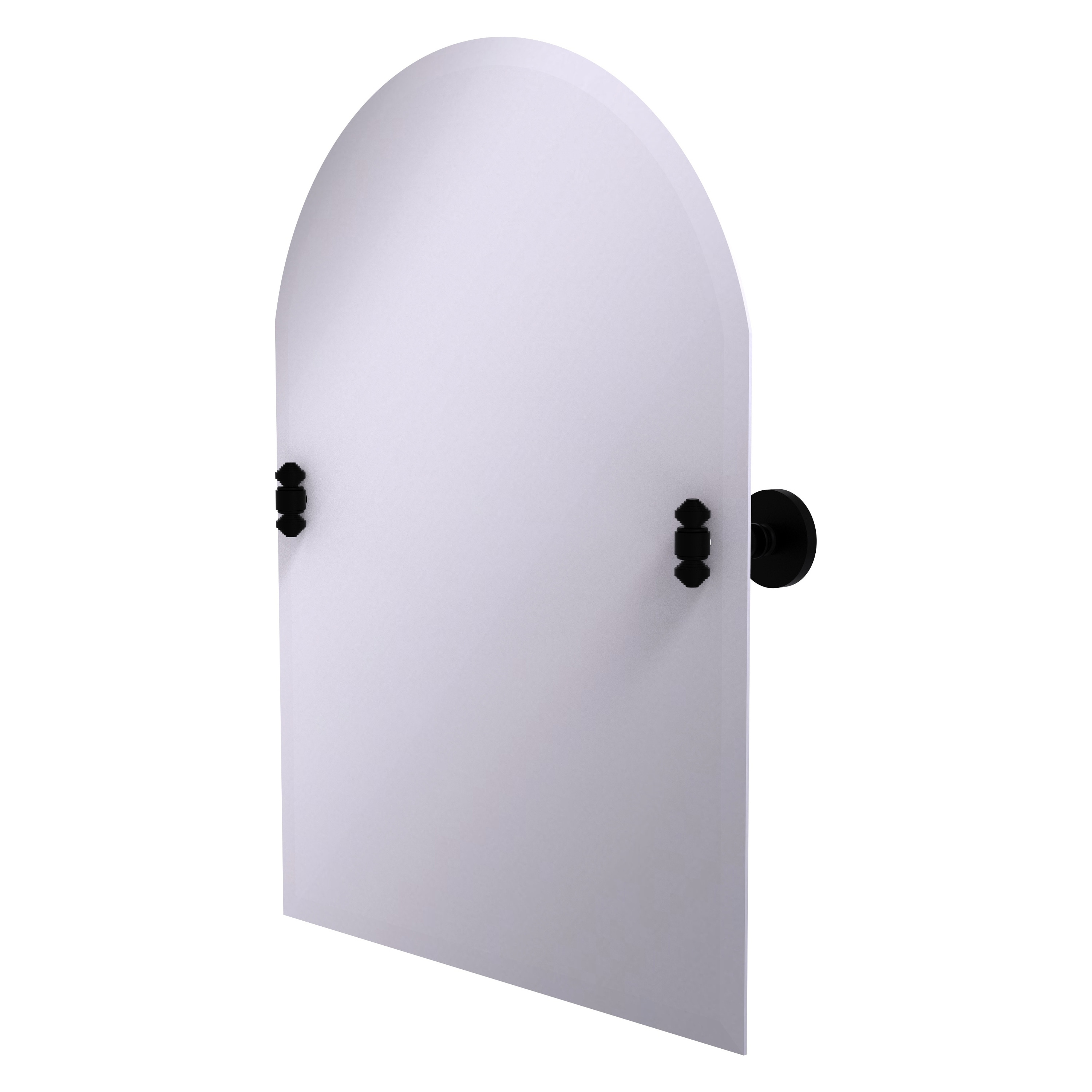 Allied Brass SB-94-BKM Southbeach 21-Inches x 29-Inches Beveled Frameless Arch Tilting Bathroom Vanity Mirror ( Matte Black )