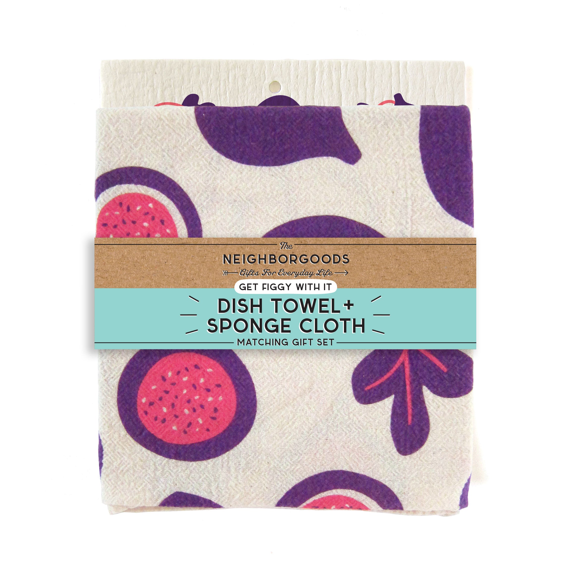 The Neighborgoods Fig Dish Towel and Sponge Cloth Gift Set