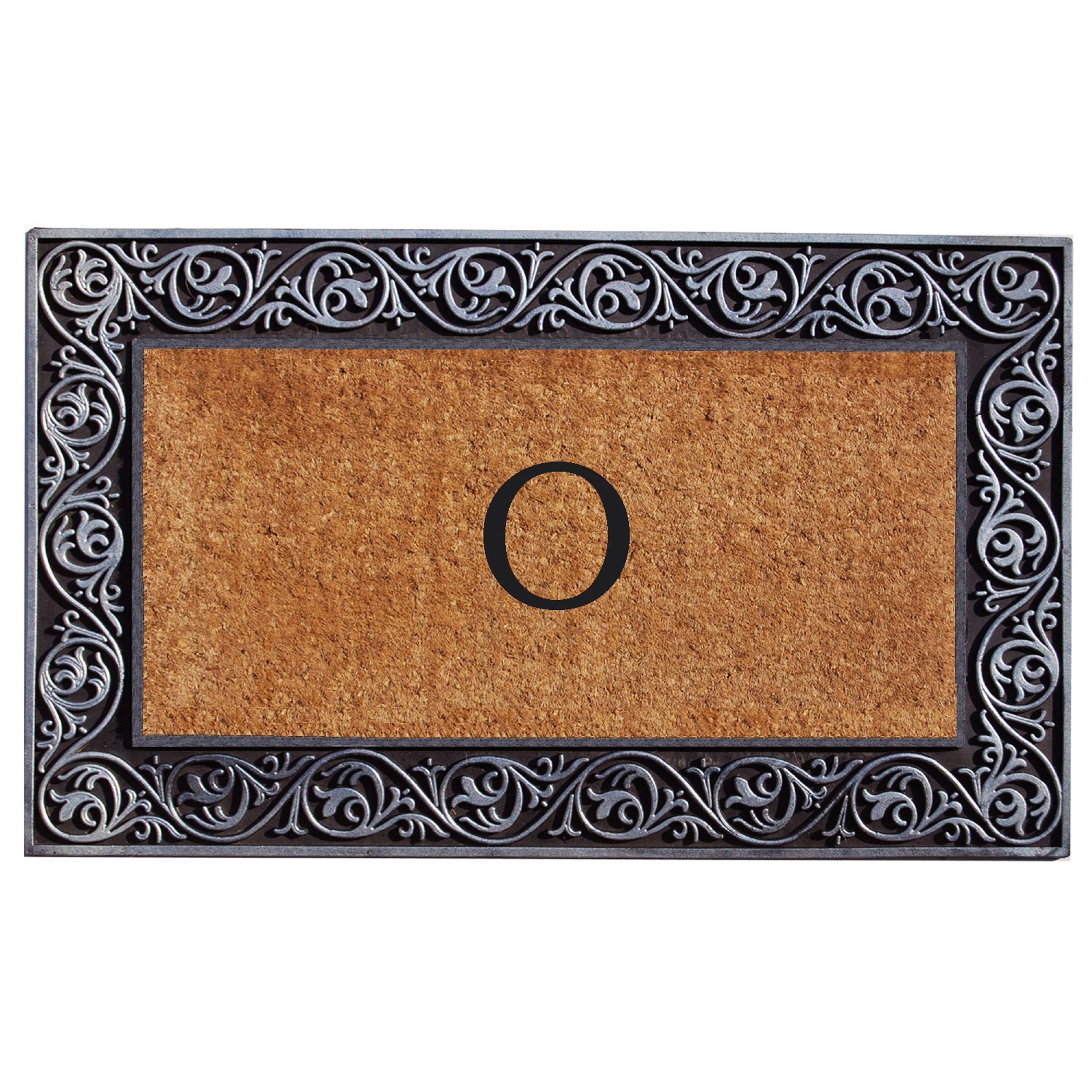 Callowaymills 10002SILVO 2-ft x 3-ft Natural/Silver Coir/Rubber Rectangular Indoor or outdoor Decorative Door mat