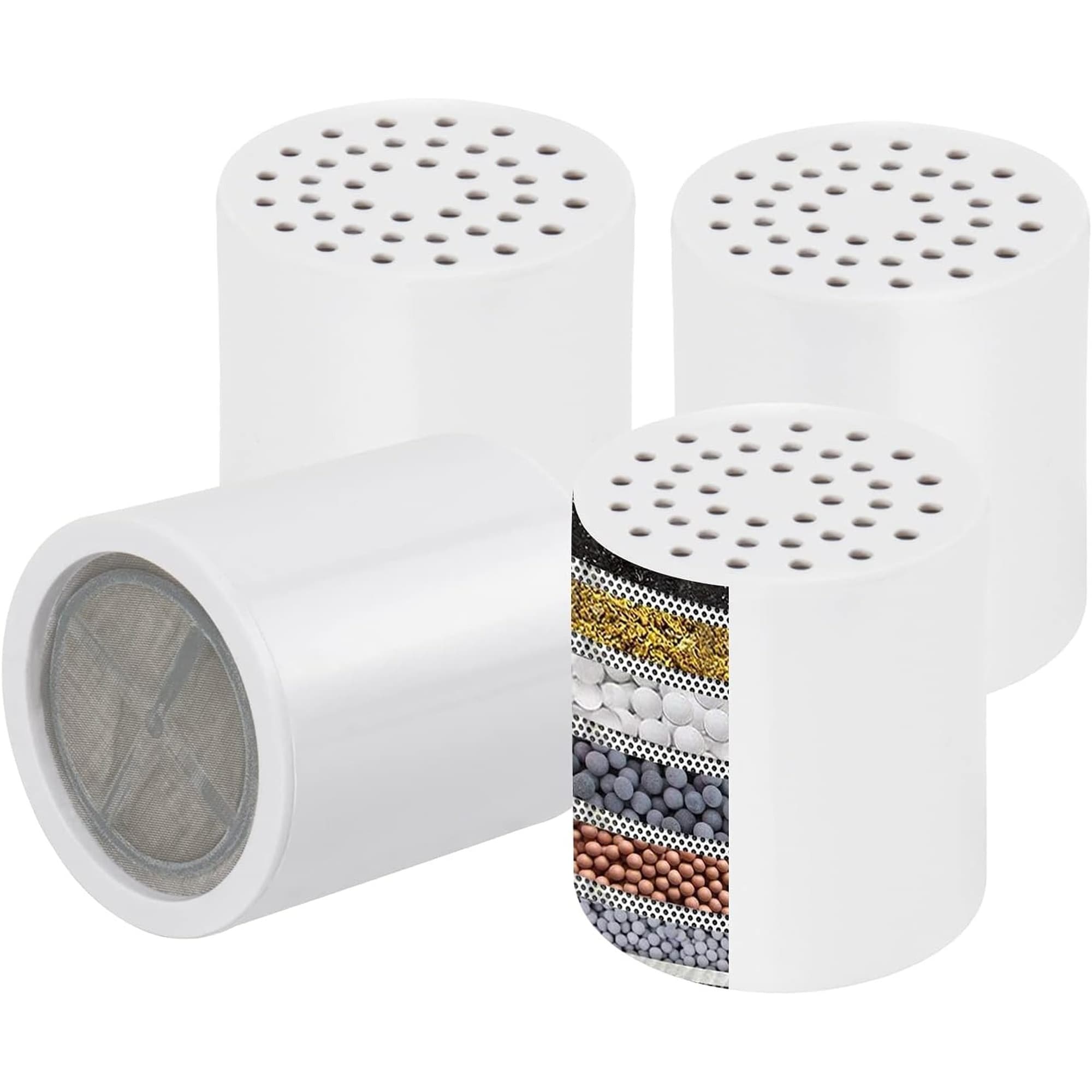 Numhew 4-Pack 15-Stage Universal High Output Replacement Cartridge White Shower Filter