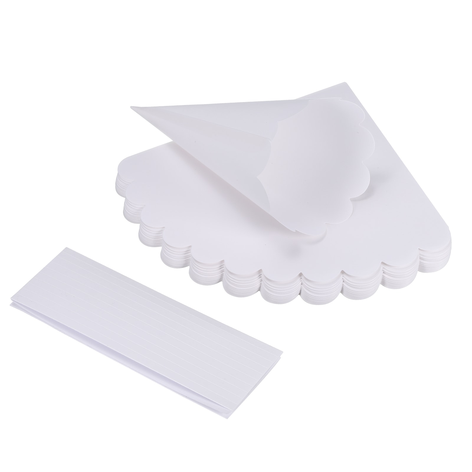 PATIKIL Wedding Confetti Cone Stand Boxes 50pcs Flower Confetti Petal Cone Paper Holder with Double-sided Adhesive Tape for Weddings Parties White #S26050800UX2771