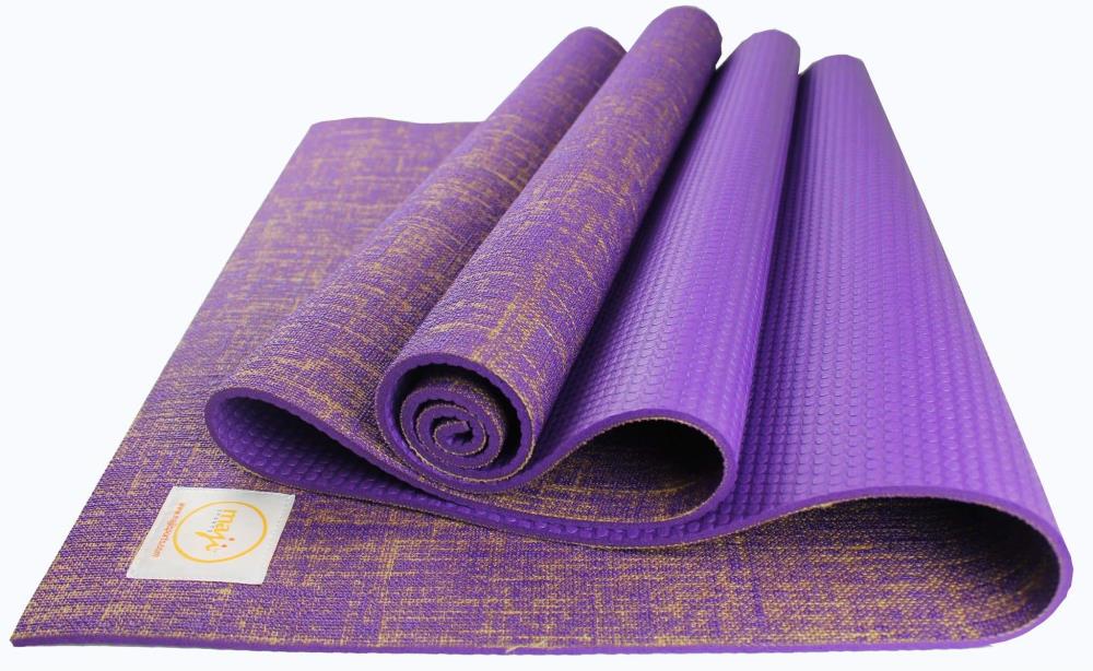 Maji Sports Jute Yoga Mat-24”x68”x4.5 mm-Purple in the Yoga  Mats department at