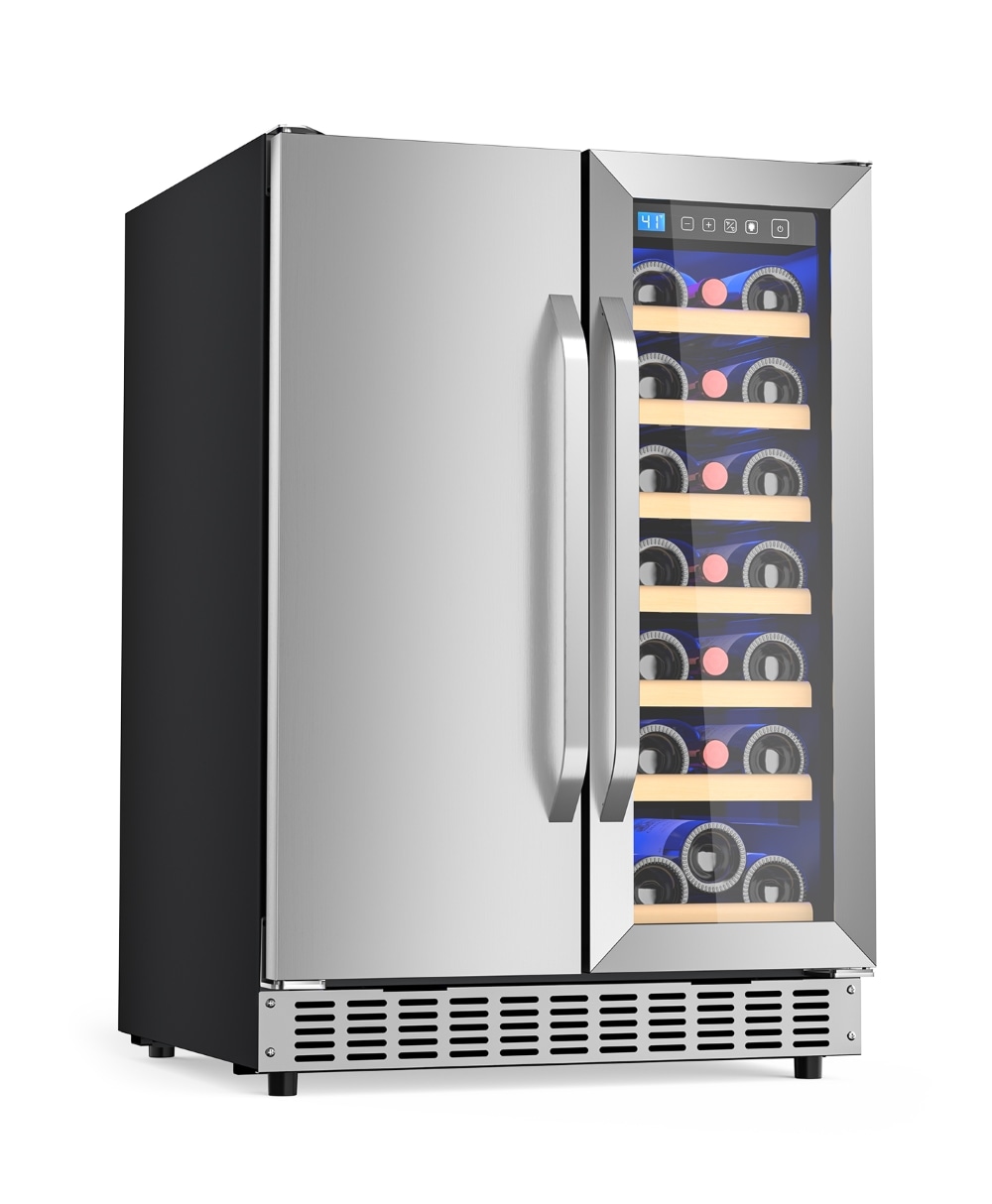 Taoi Fxio 60 Cans 24 Dual Zone Wine Beverage Refrigerator Under Counter Cooler with Upgraded Cooling Blue LED Light Large Capacity Wine Fridge Built In or Freestanding Sansujyuku sansujyuku.com