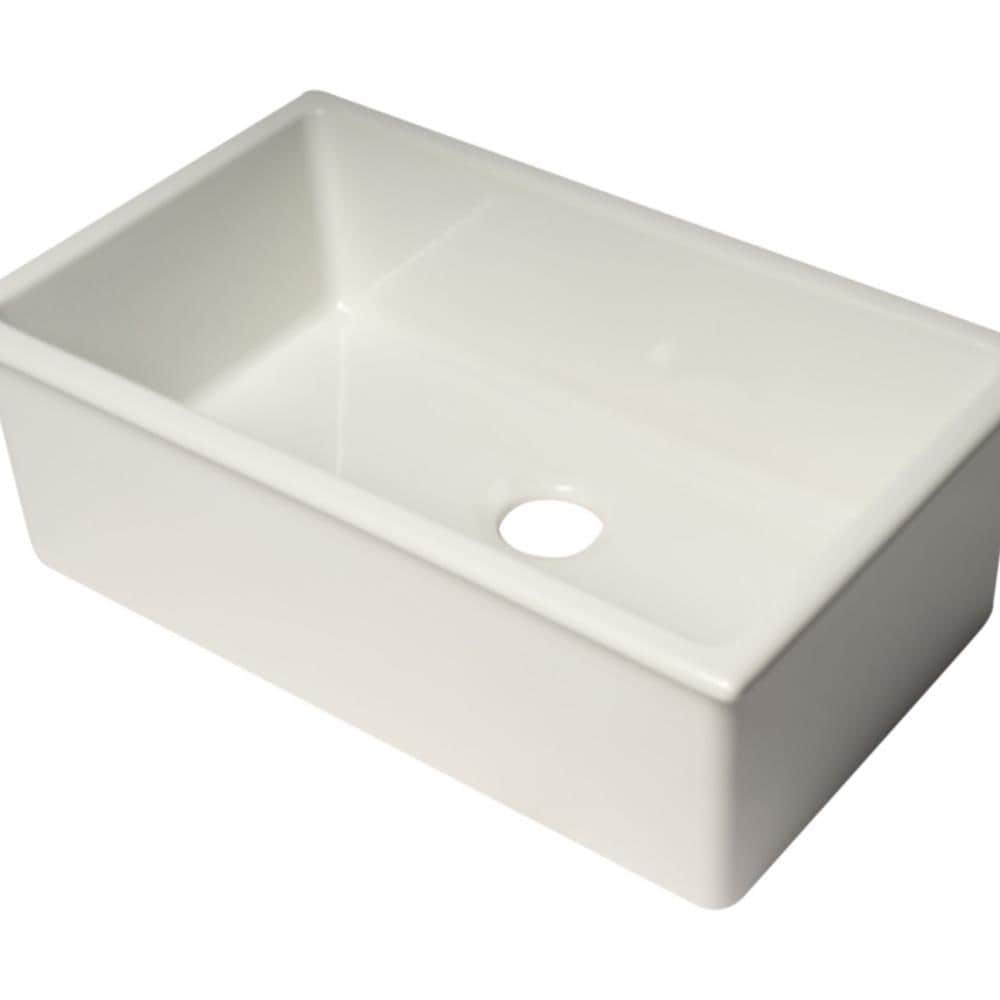 Alfi Alfi Brand Undermount 2988 In X 1813 In White Fireclay Single Bowl Kitchen Sink In The 6564