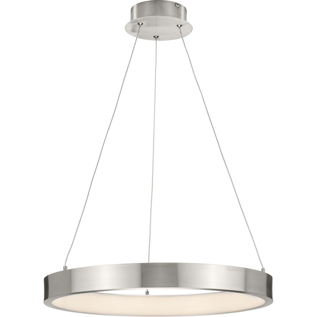 Progress Lighting P500369-009-30 Delayne 1 -Light Brushed Nickel Modern/contemporary Cylinder Integrated LED Medium Hanging Pendant light