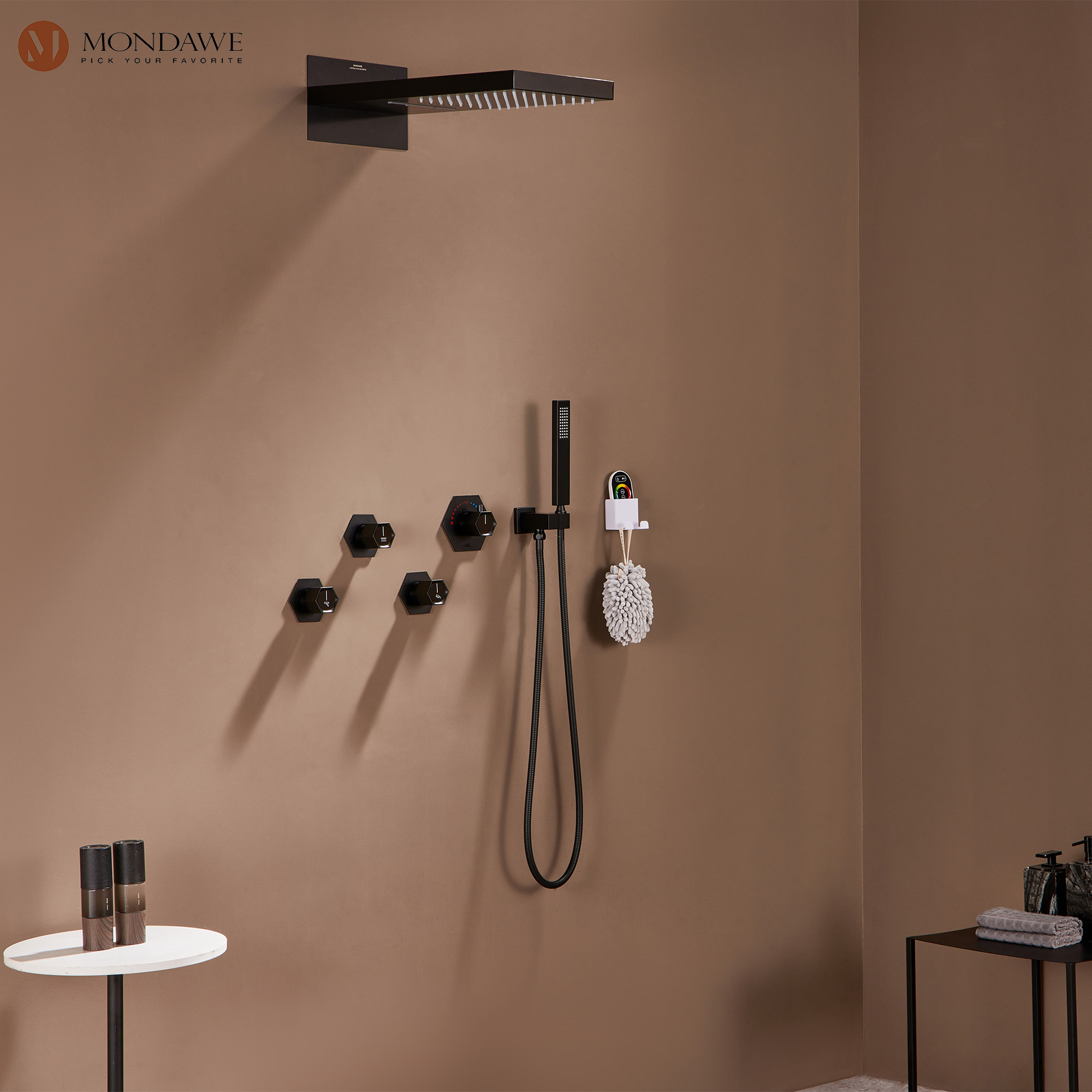 LUCKY ONE MD6086-MB Showerhead-Bar-Panels - View #5