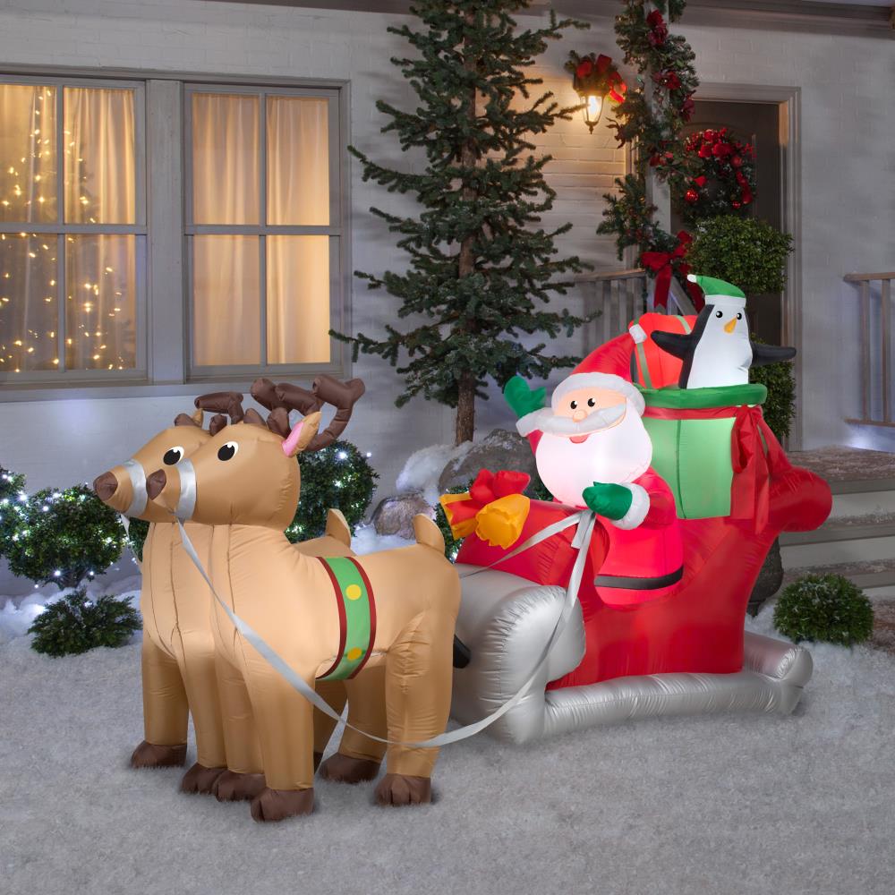 Gemmy 5-ft Lighted Santa Christmas Inflatable at Lowes.com