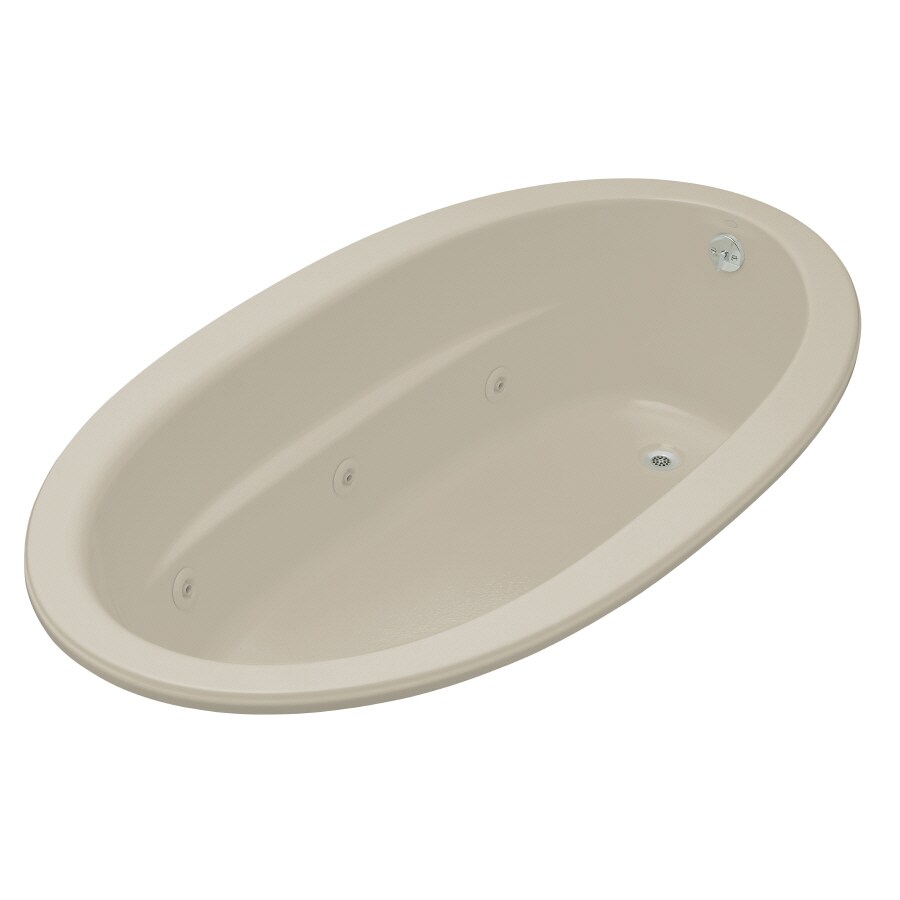 KOHLER Sunward Sandbar Acrylic Oval Whirlpool Tub 42in x 72