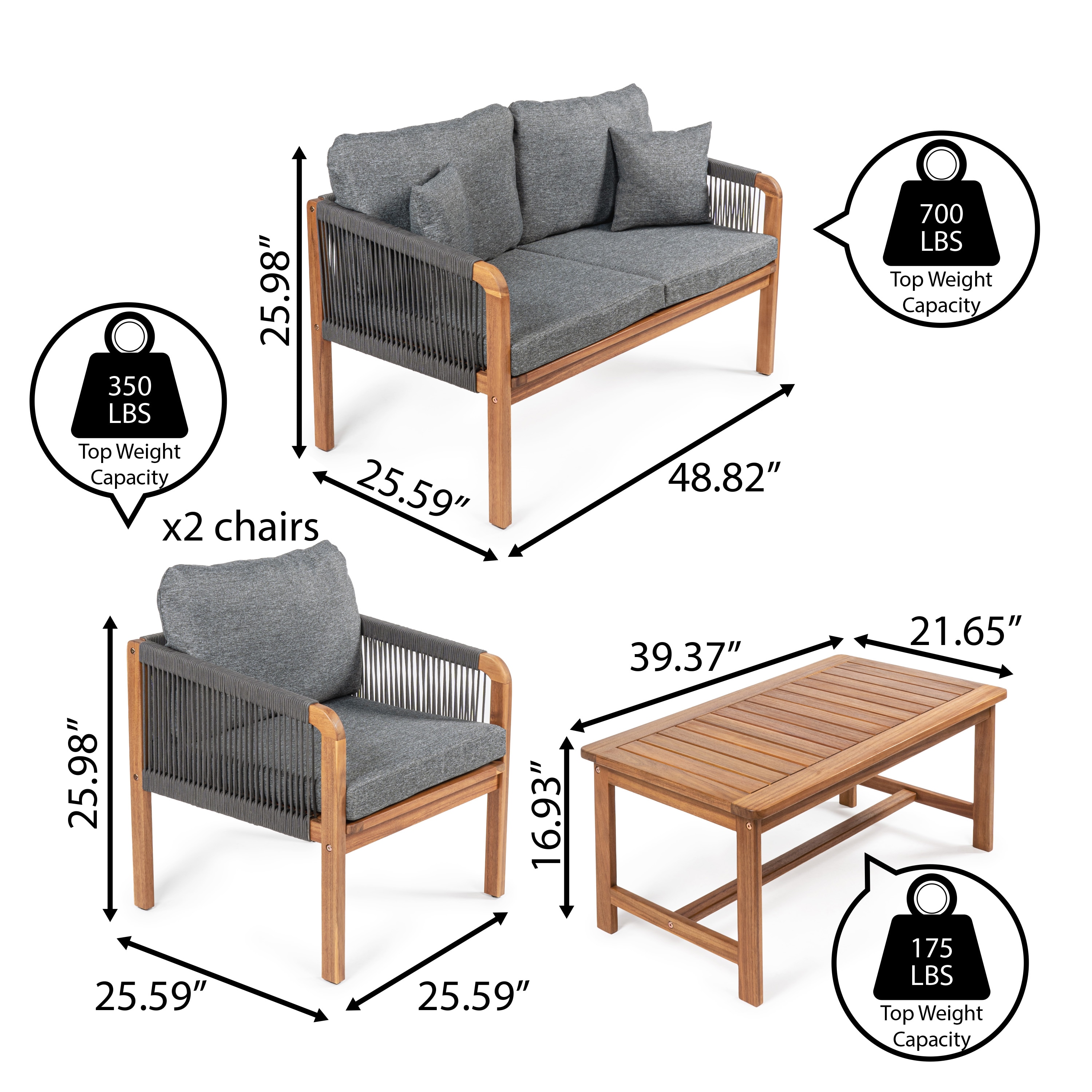 JONATHAN  Y LVG1202C-4SET Patio-Conversation-Sets - View #6