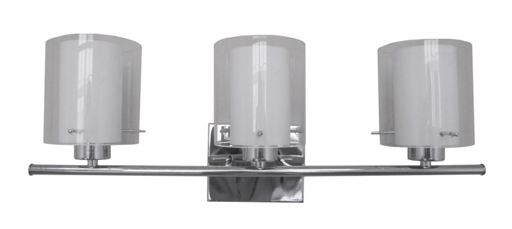 Whitfield Lighting VL28055-3CH 27-in 3-Light Chrome Transitional Vanity Light