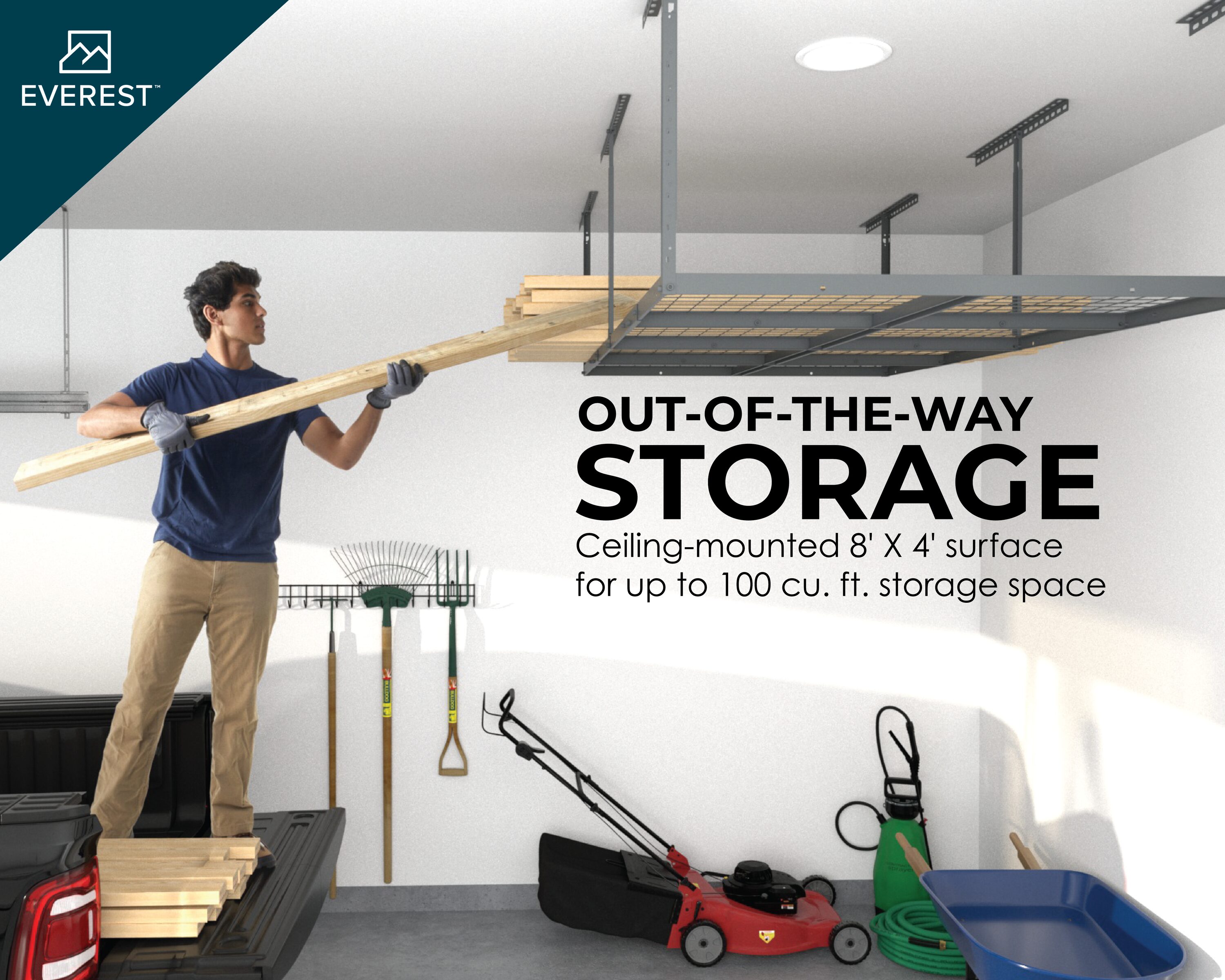 Everest ECR4SMWG Overhead-Garage-Storage - View #3