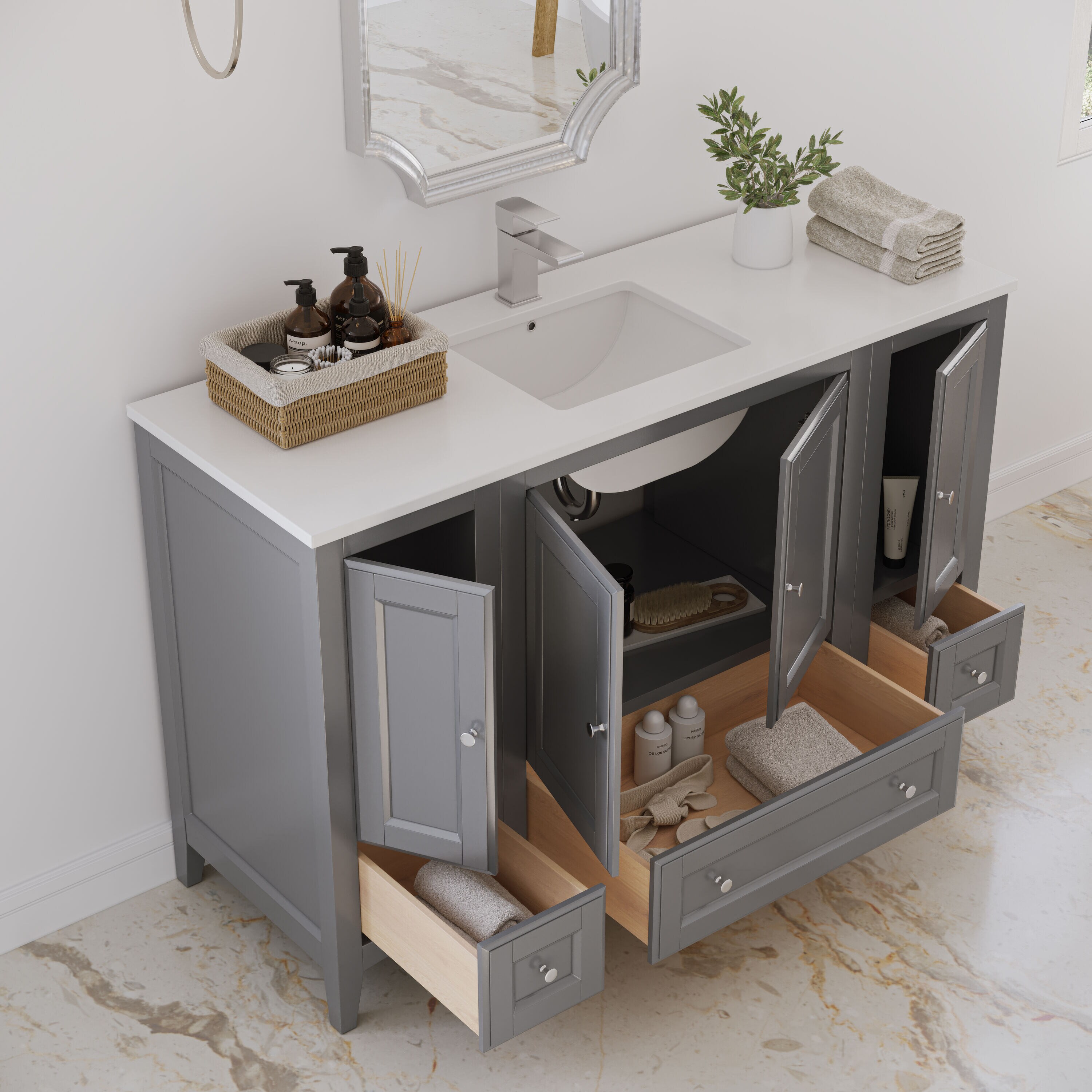 Fresca FCB20-123012GR-CWH-U Bath-Vanity-Combo - View #3