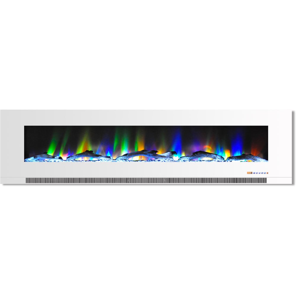 Cambridge CAM78WMEF-2WHT 78-Inches W White Wall mount Fan-forced Wall-mount Electric Fireplace with Remote Control Included