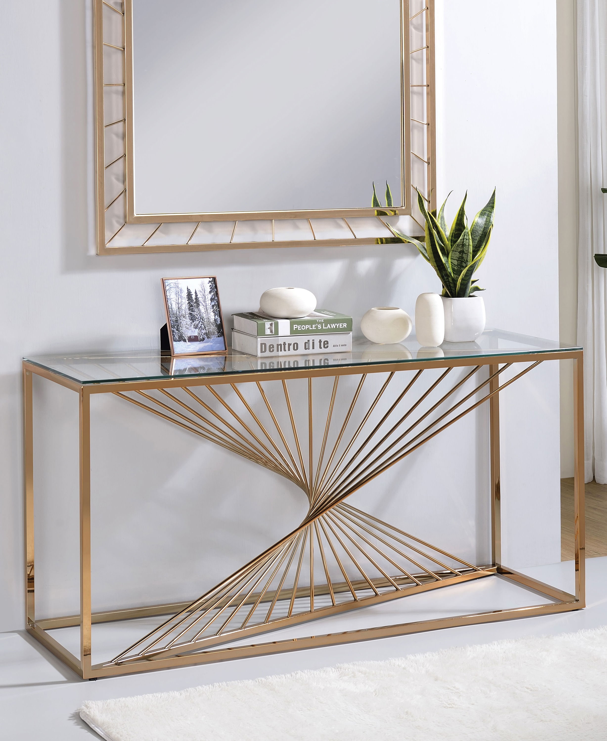 Furniture of America IDF-AC387 Stouts Modern Clear Sofa Table