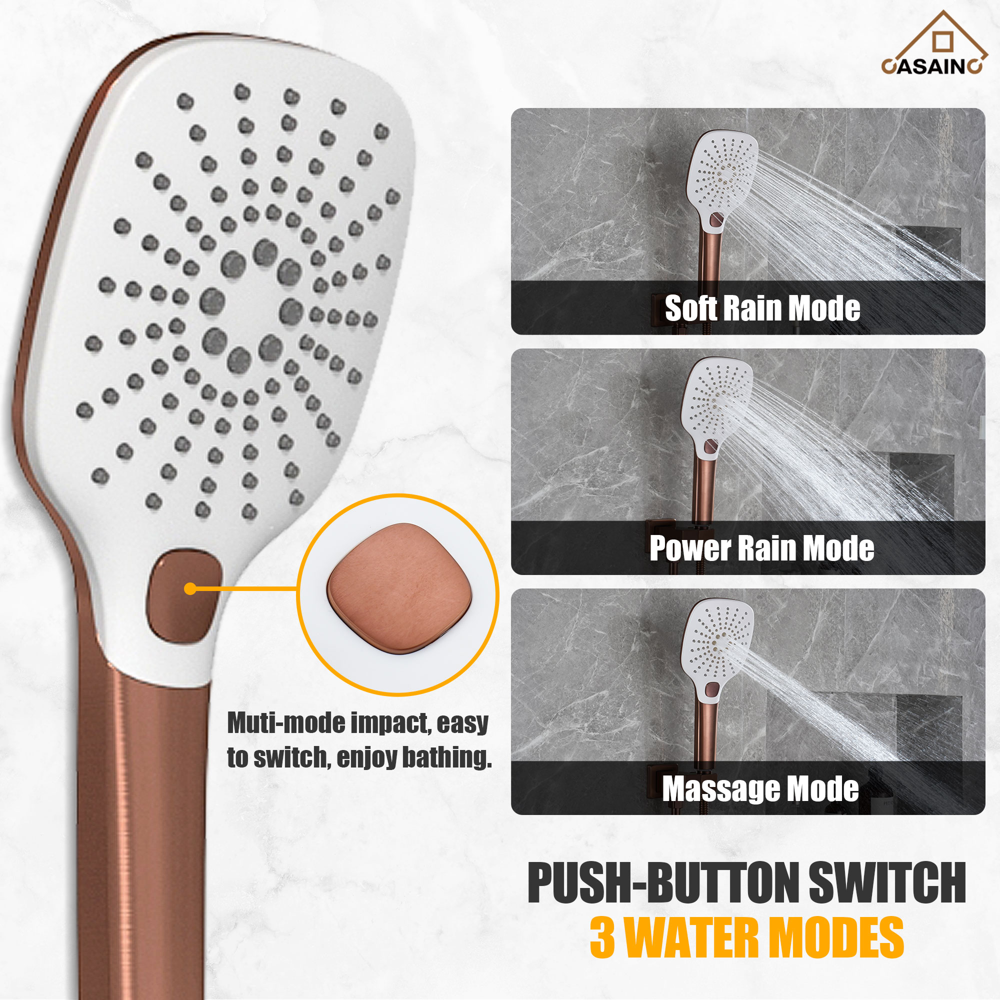 CASAINC KCHS0001-16BRG Showerhead-Bar-Panels - View #8