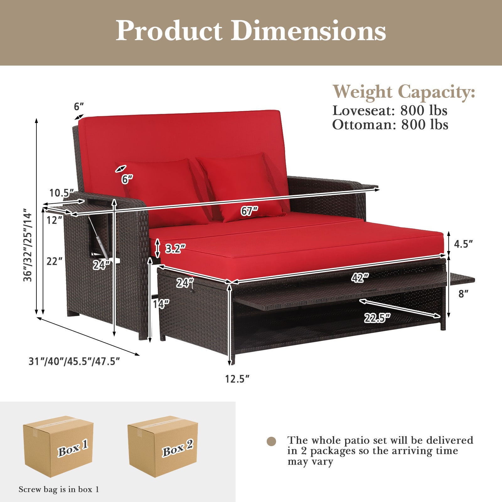 Costway HW70644RE+ Patio-Sofas-Daybeds - View #10