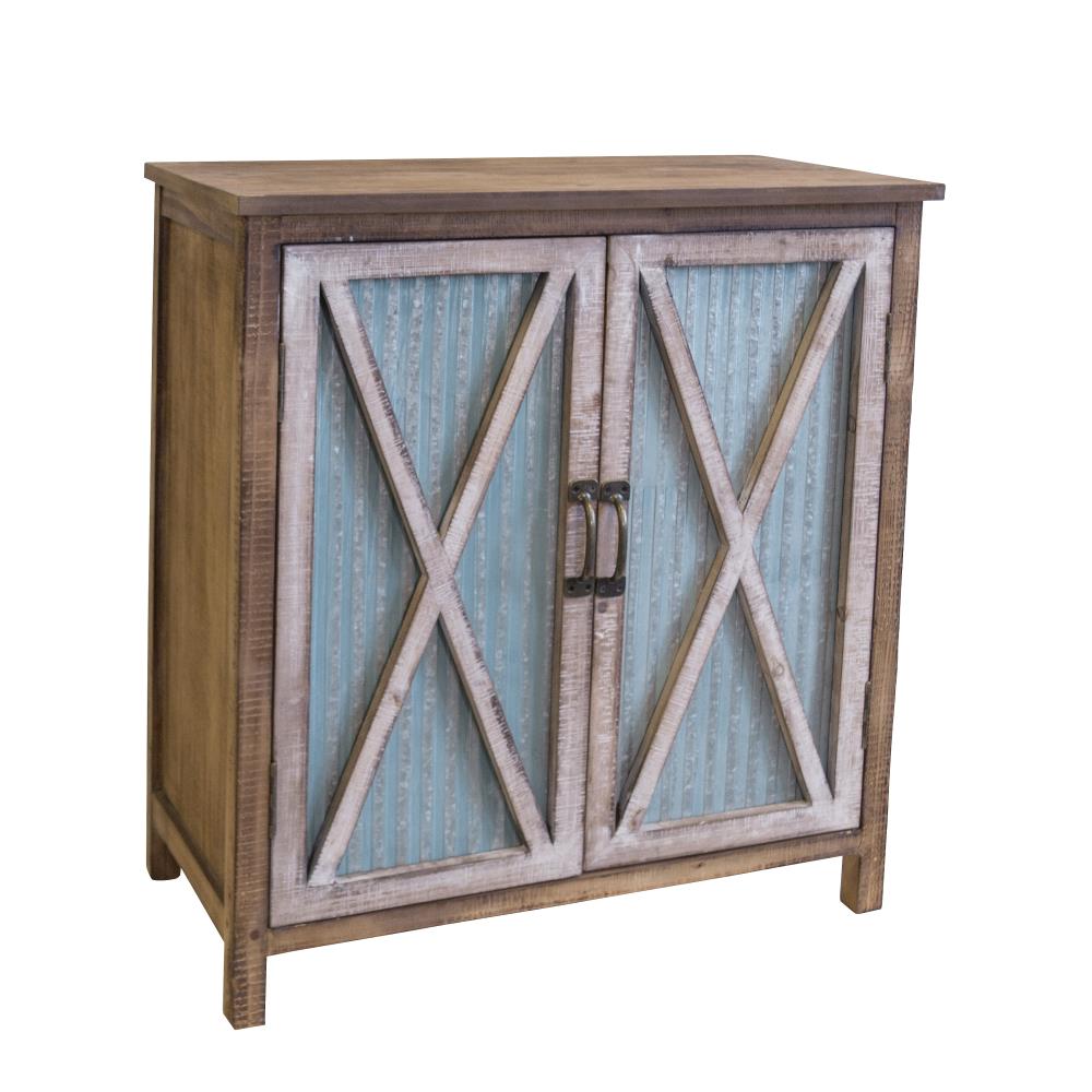 OSHOME 475138 Rustic Wood Pine Sideboard
