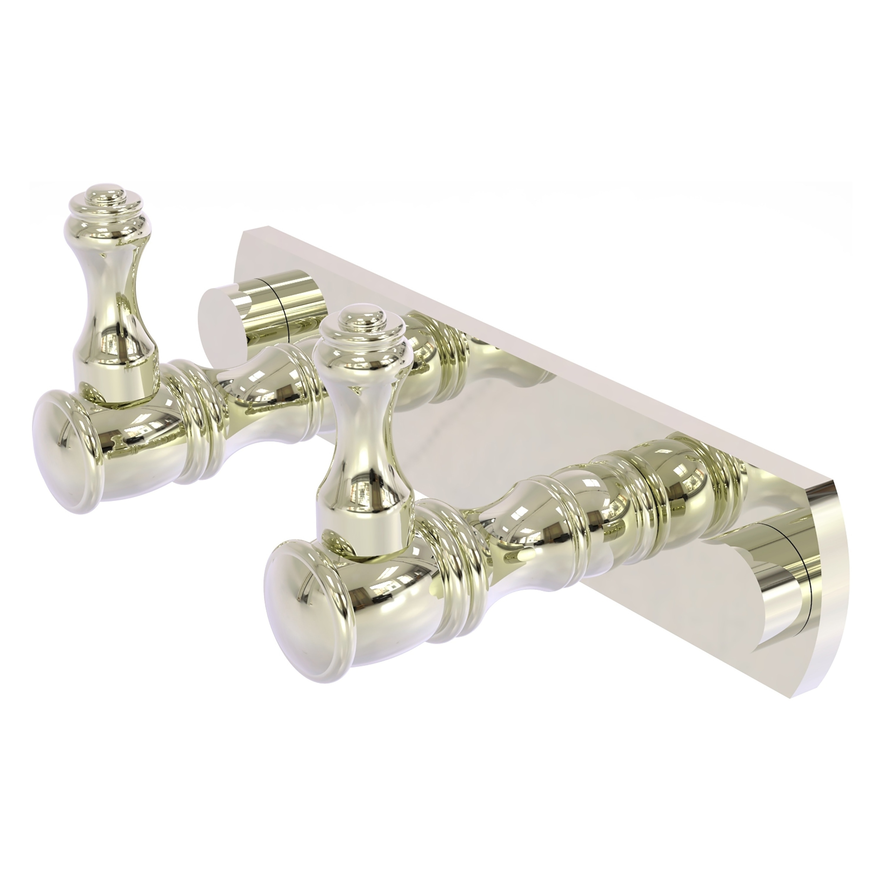 Allied Brass CL-20-2-PNI Carolina Polished Nickel Double -Hook Wall mount Towel Hook