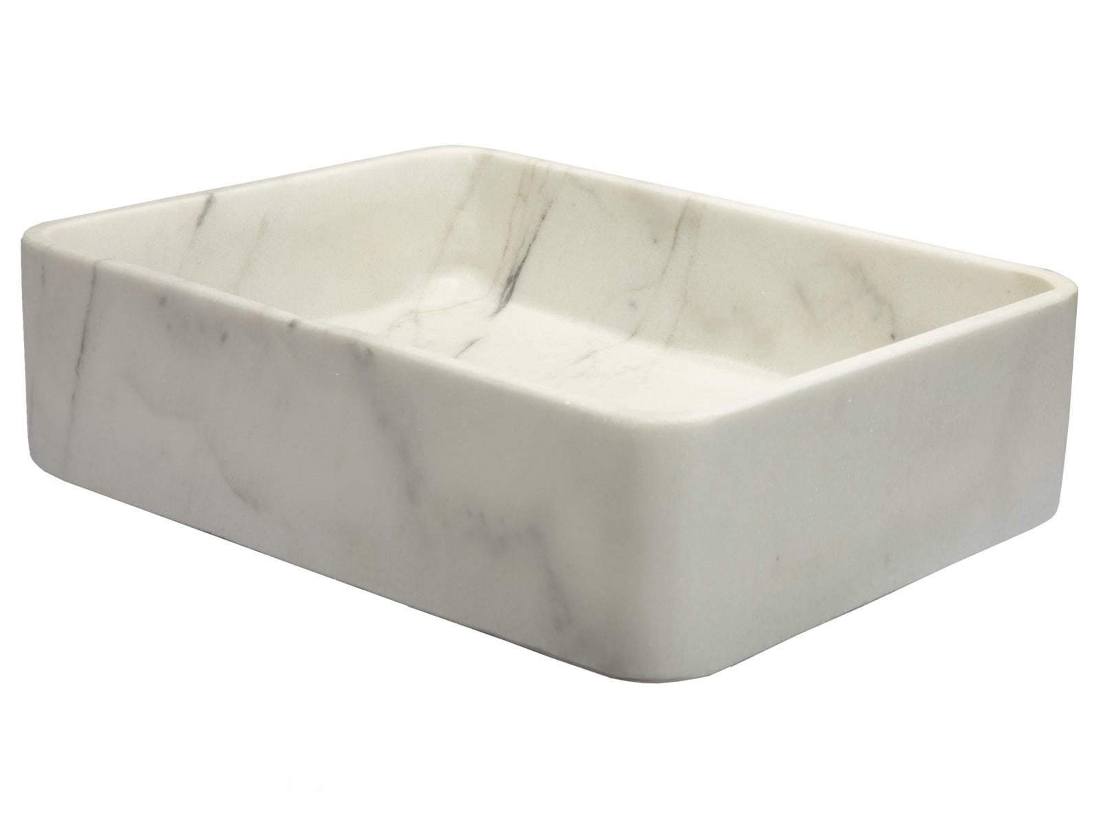 Guanxi White Marble Rectangular Vessel Bathroom Sink
