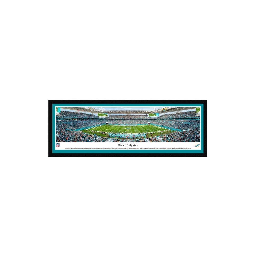 Blakeway Panoramas NFLDOL2M Miami Dolphins James Blakeway Black Metal Framed 15.5-in H x 42-in W Sports Paper Print