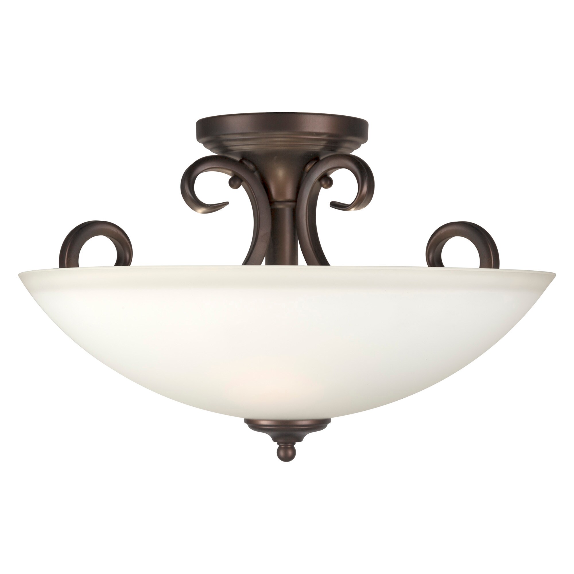 Forte Lighting 2350-03-32 Sutter 3 -Light 15.75-in Antique Bronze Semi Flush Mount Light