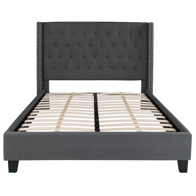 Flash Furniture Riverdale Dark Gray Full Upholstered Platform Bed in ...